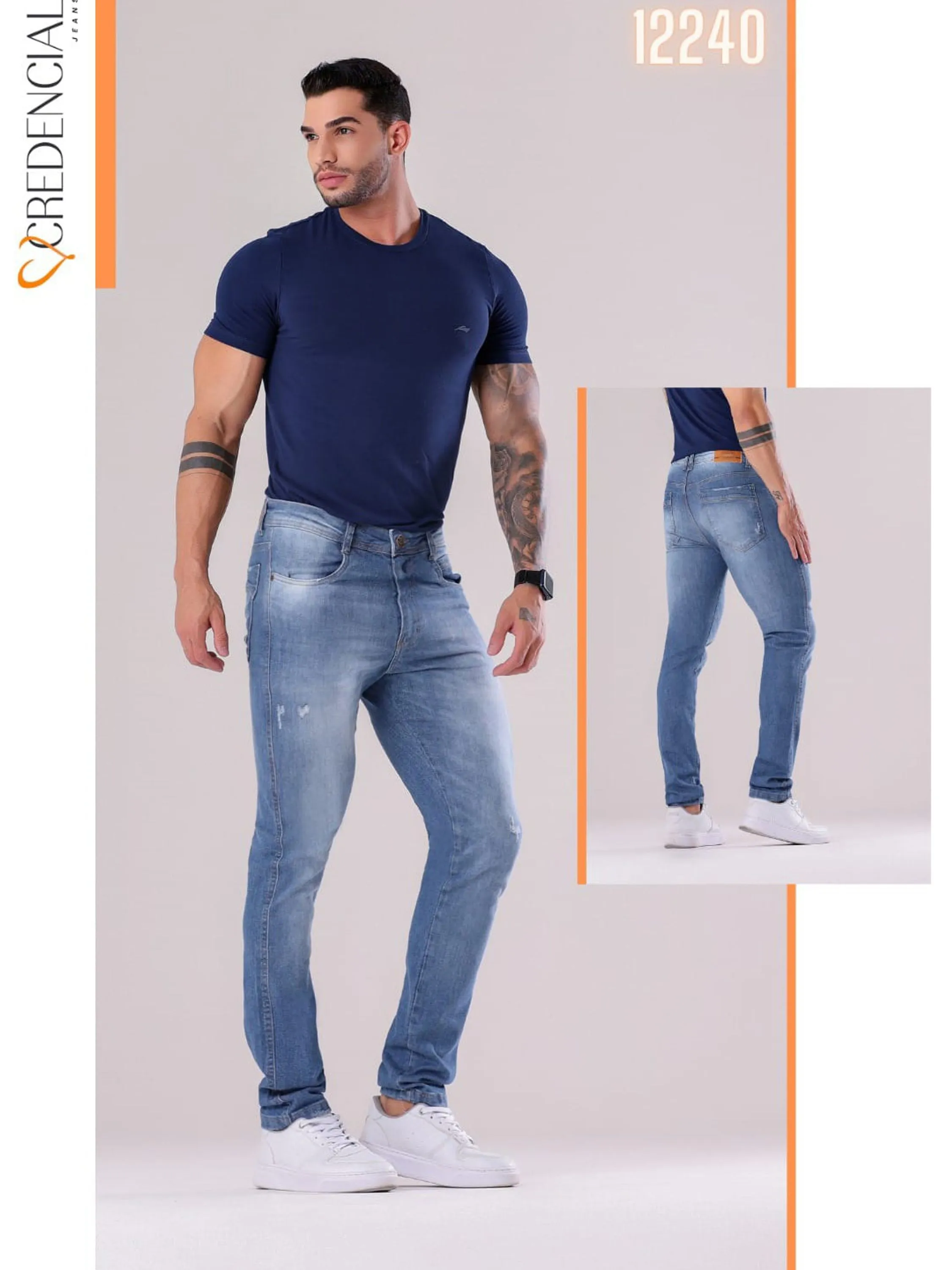 Calça Jeans masculina Cintura Média