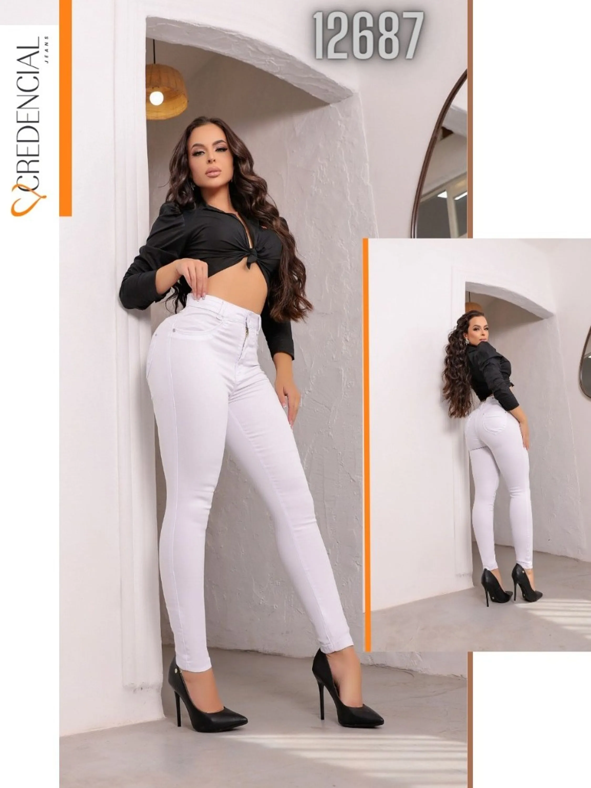 Calça Branca Feminina Com lycra Credencial  Jeans