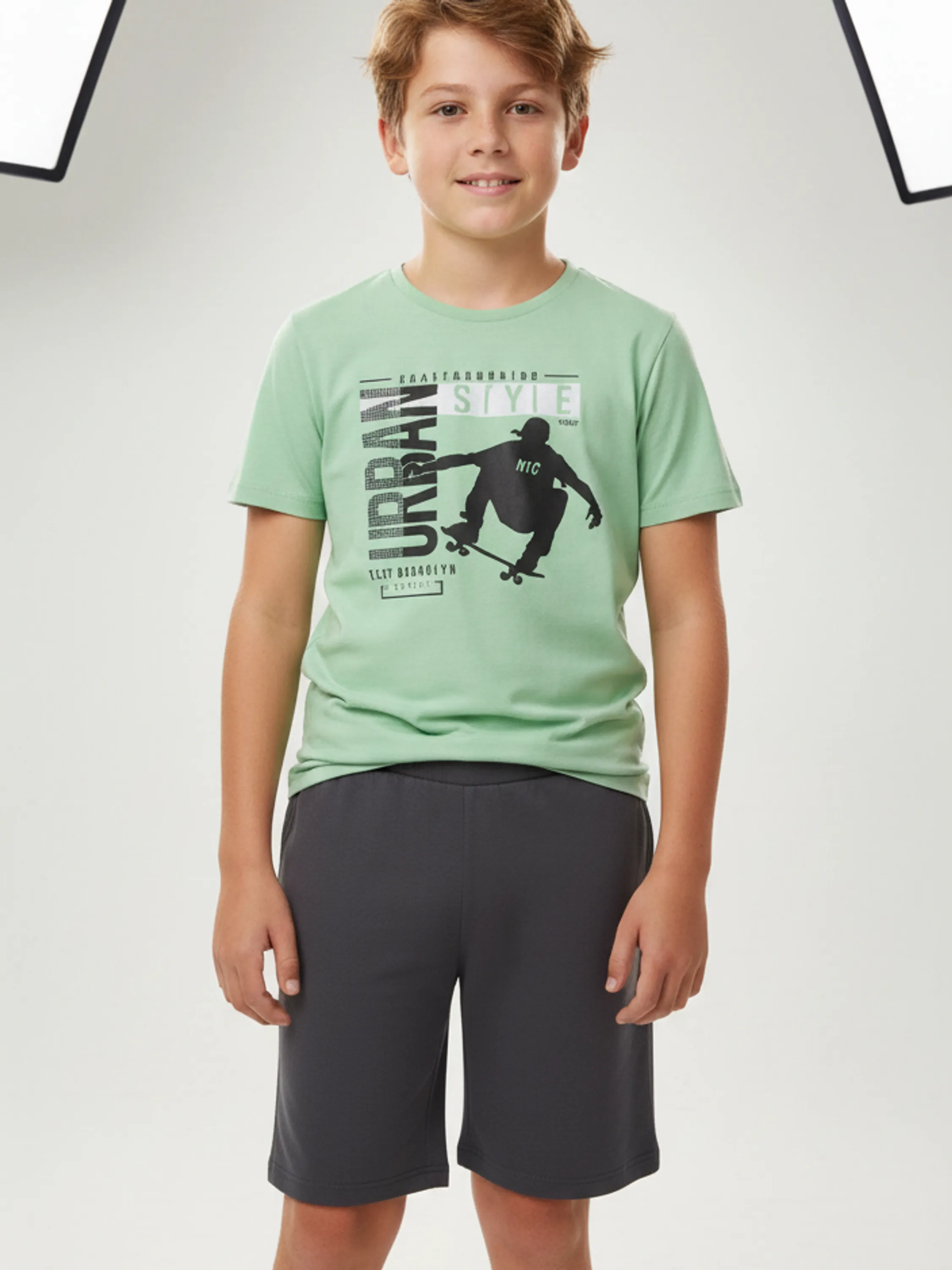 Conjunto Infantil Masculino Verão bermuda em moletinho
