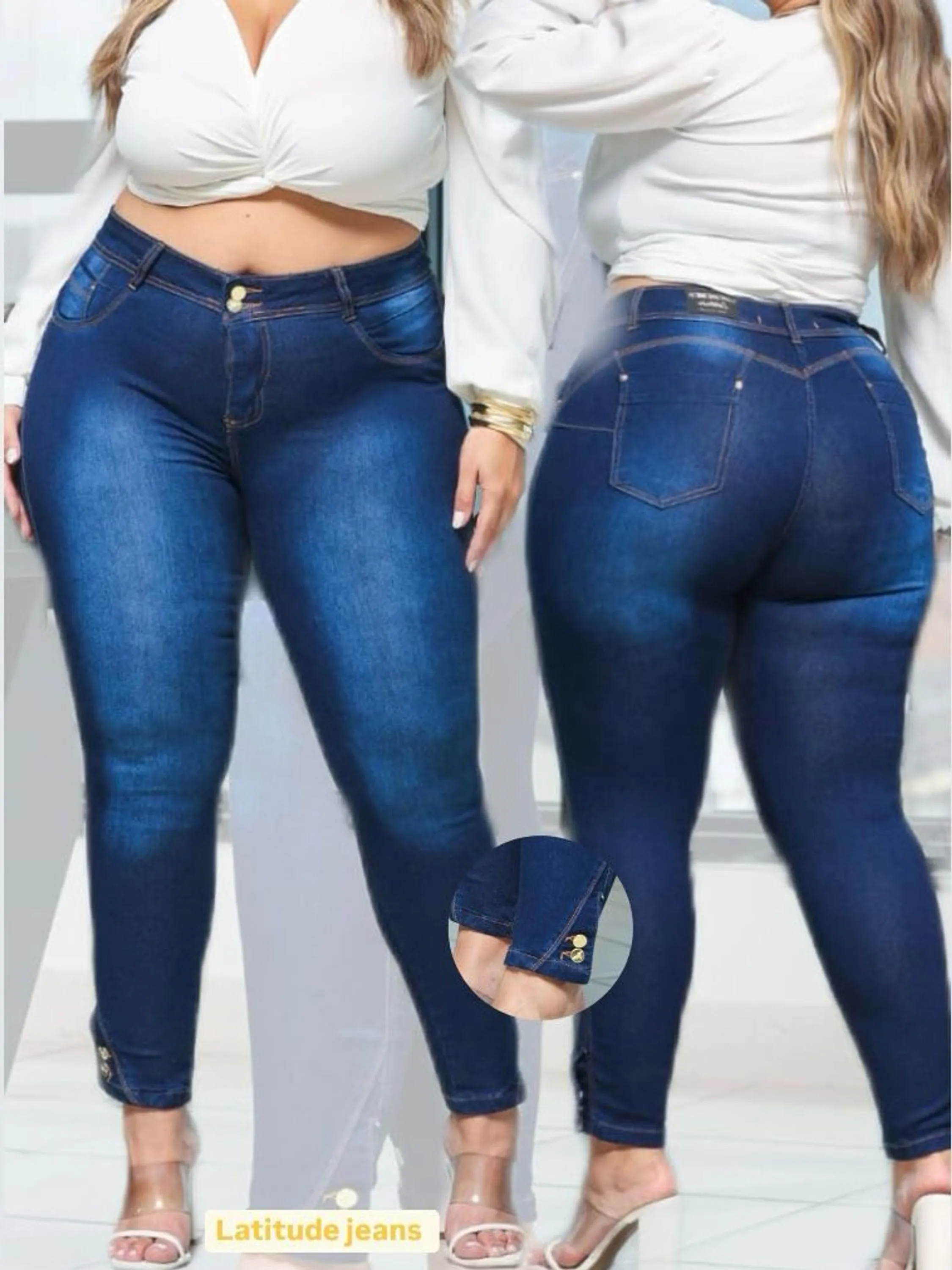 Calça Jeans Skinny Feminina Plus Size