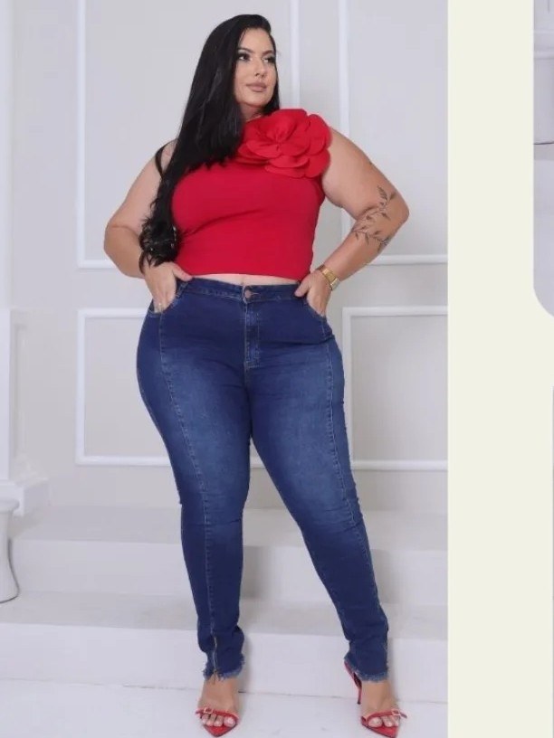Calça Jeans Skinny Plus size Feminina