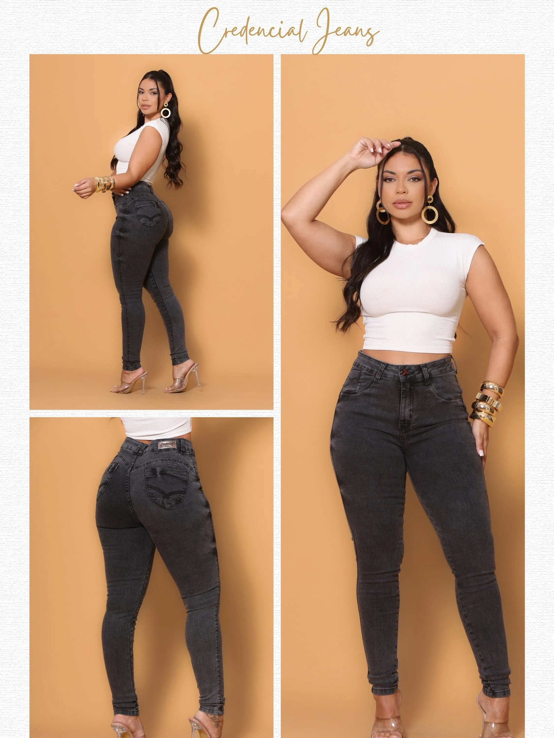 Calça Jeans feminina  skinny Grafite