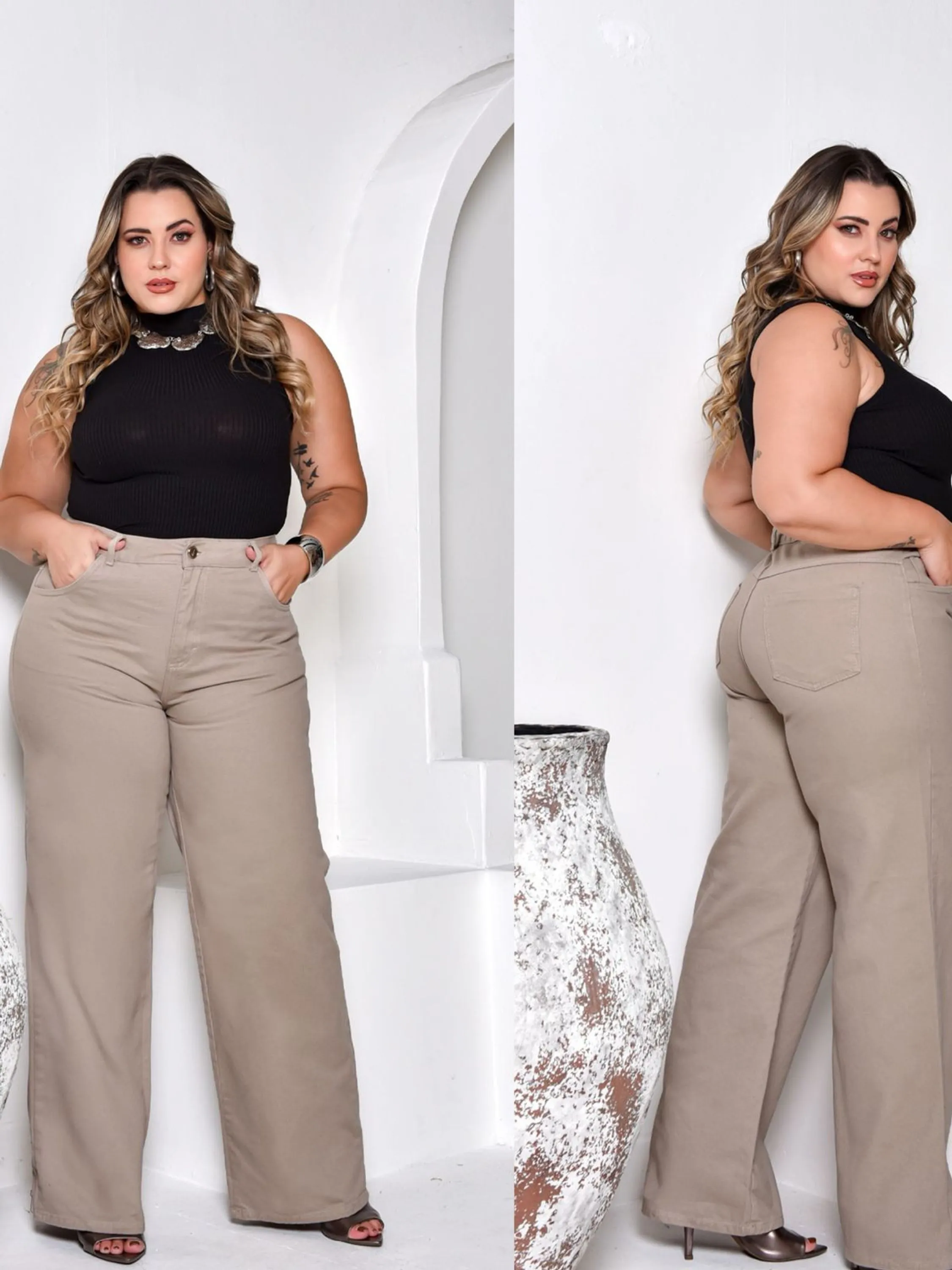 Calça  Plus Size Wide Leg