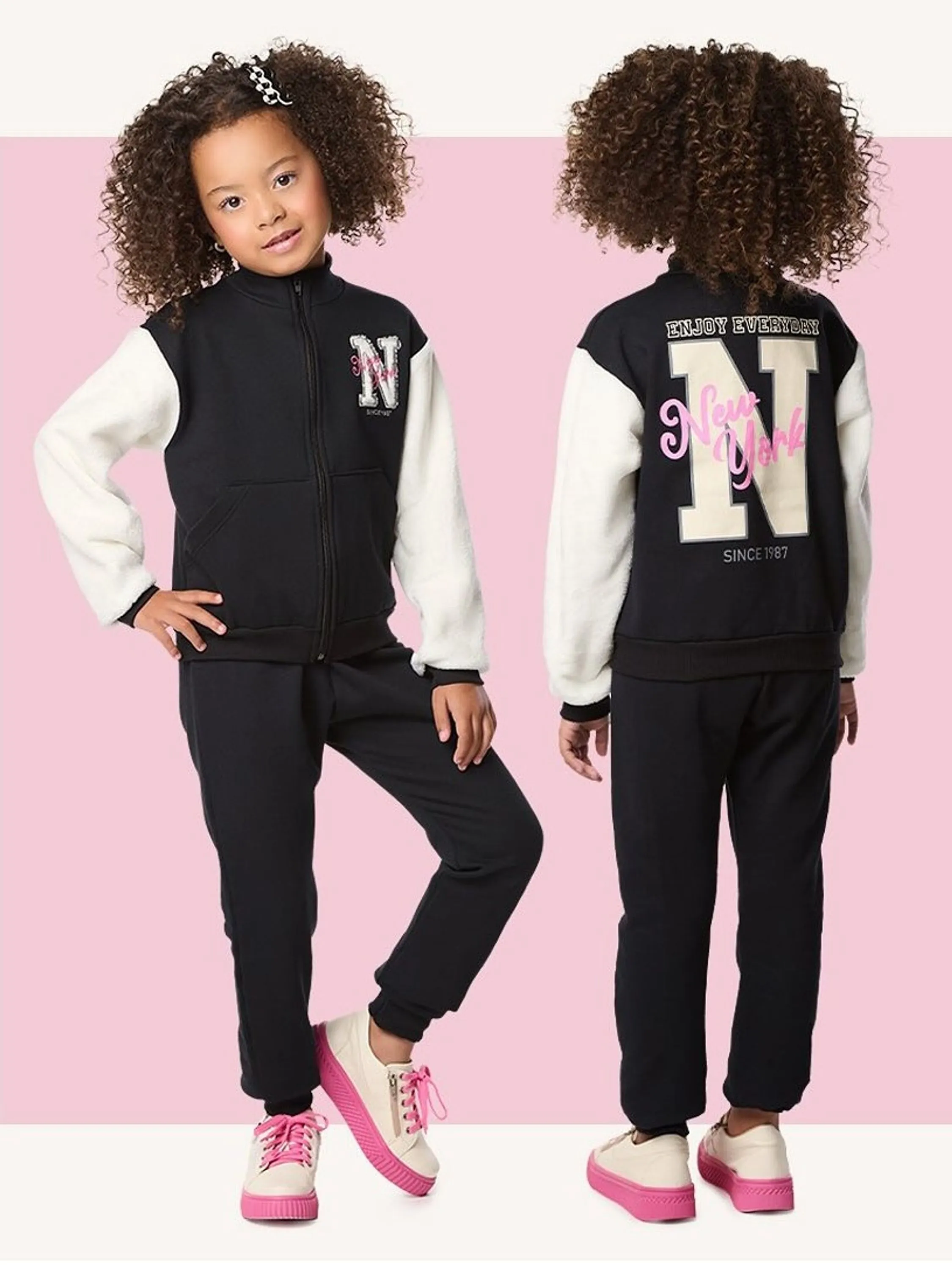 Conjunto Infantil Moletom com ziper e Pelinho