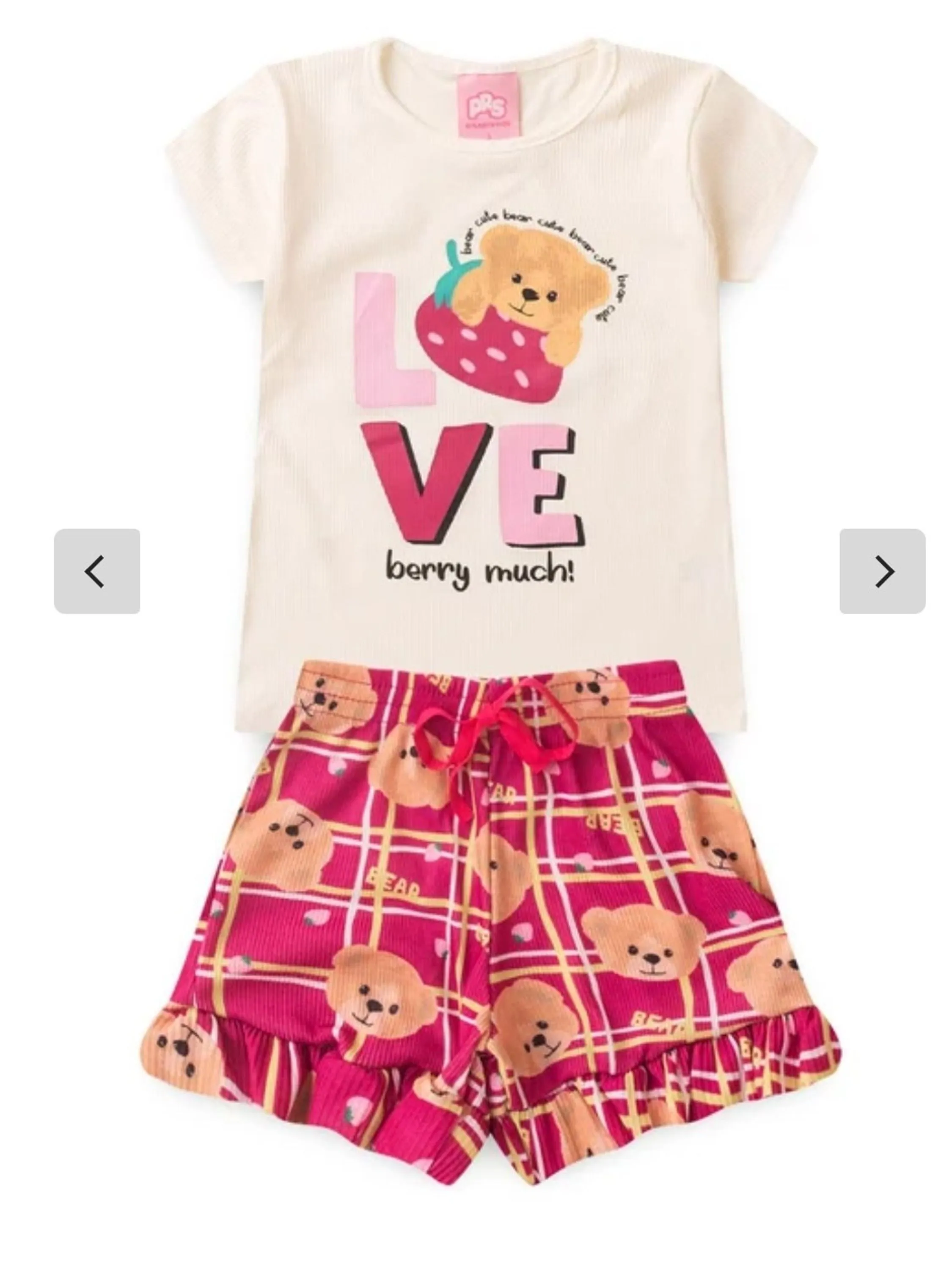 Conjunto Infantil Verão Menina love Bear