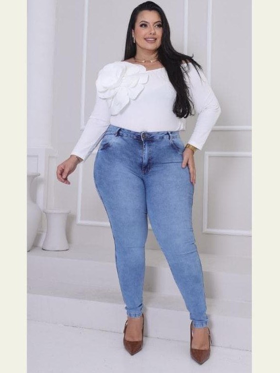Calça Jeans Skinny Plus Size clara
