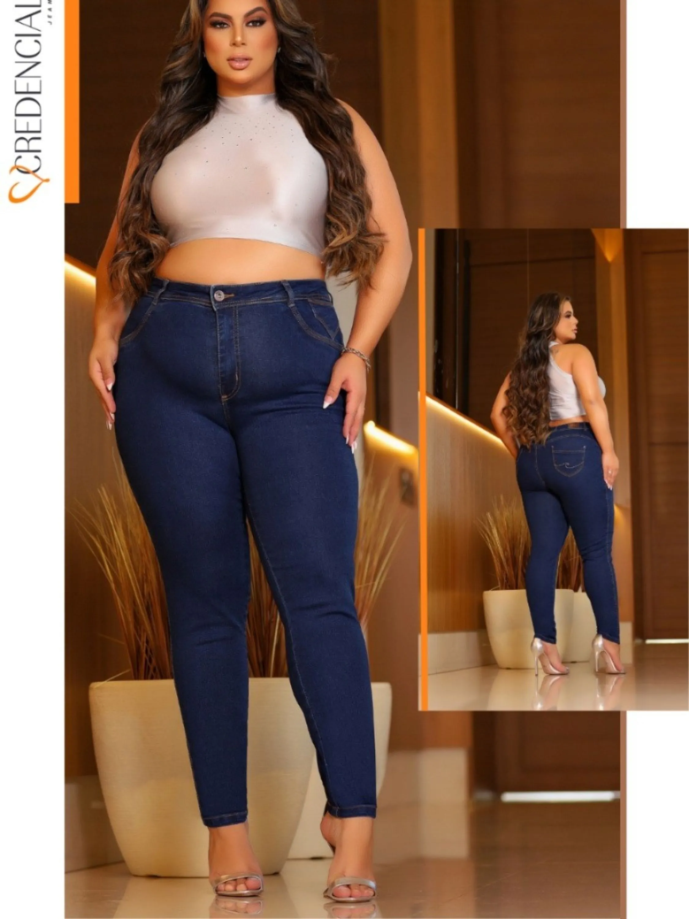 Calça Jeans Plus Size skinny com lycra