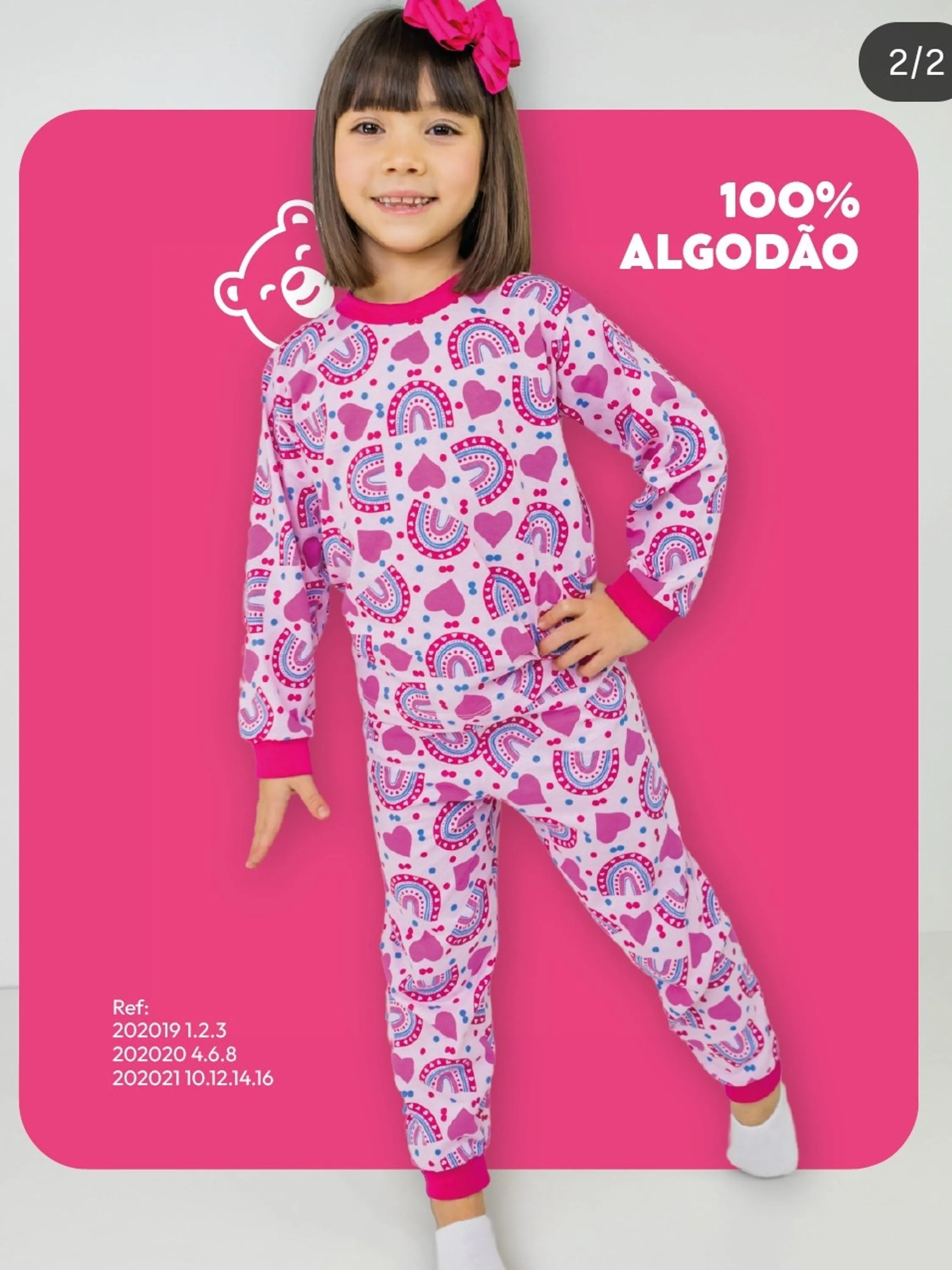 Pijama infantil Menina tamanho 10
