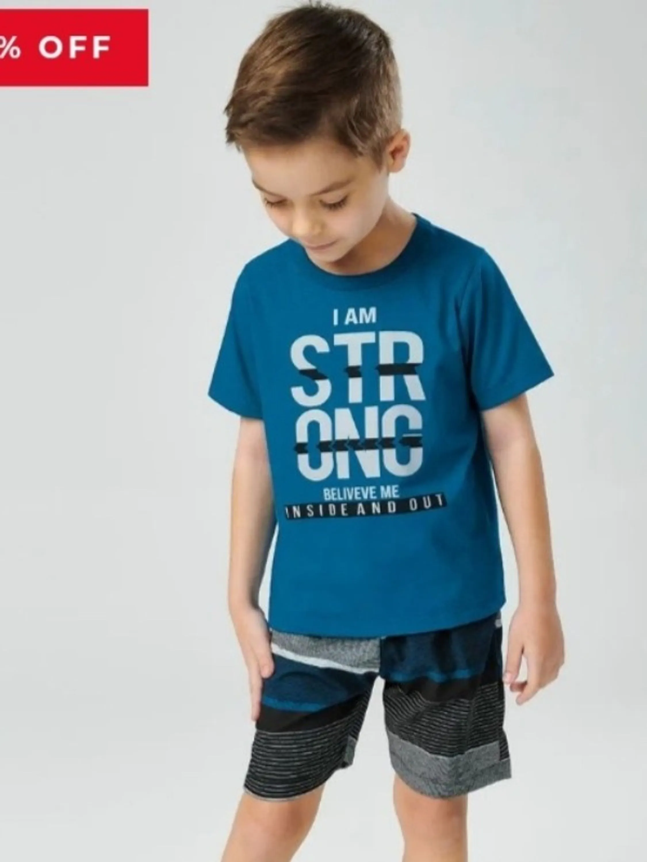 Conjunto Infantil Camiseta e Bermuda Estampada