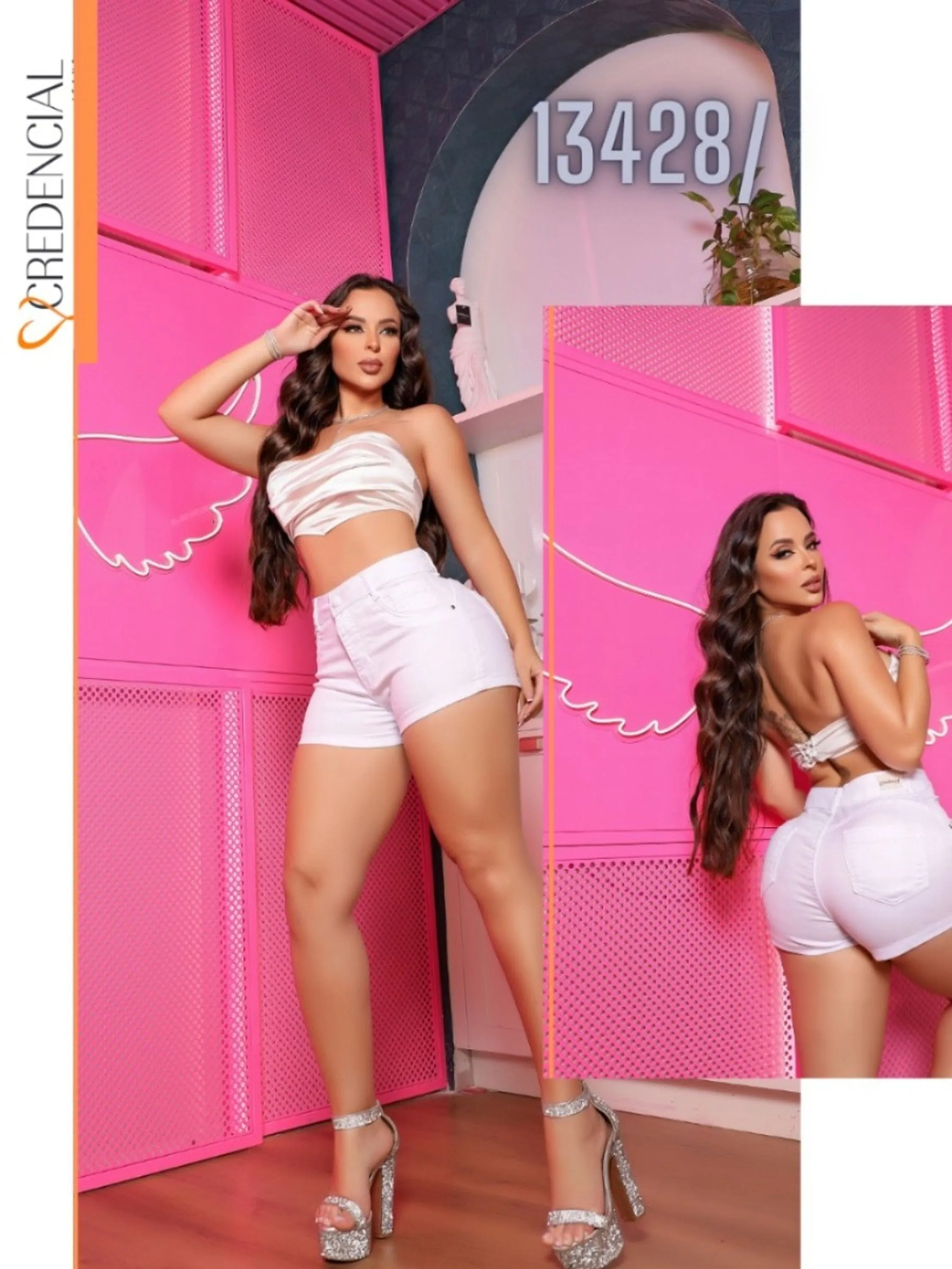 Shorts feminino Cintura Alta