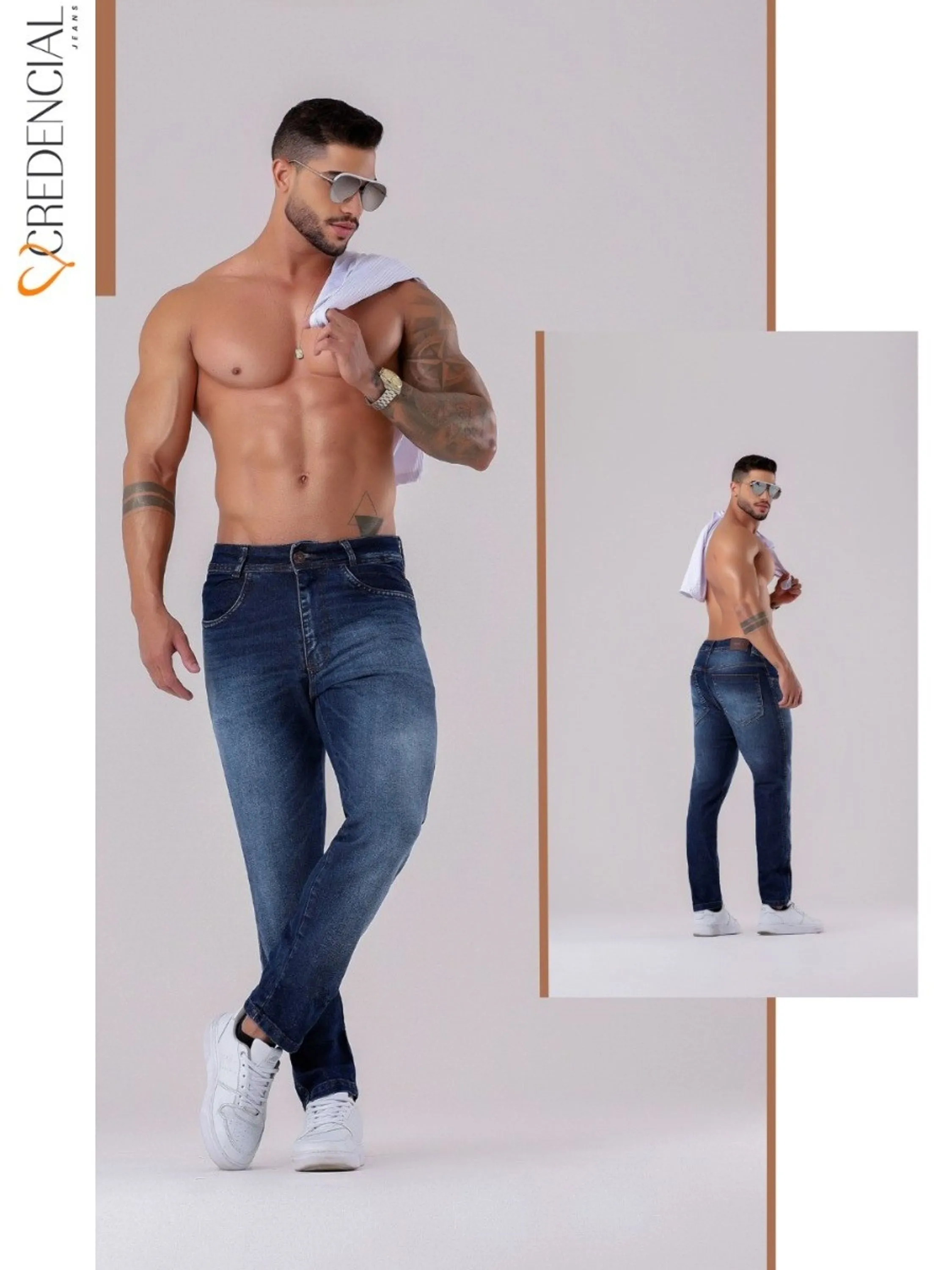 Calça Jeans Masculina Skinny Com lycra