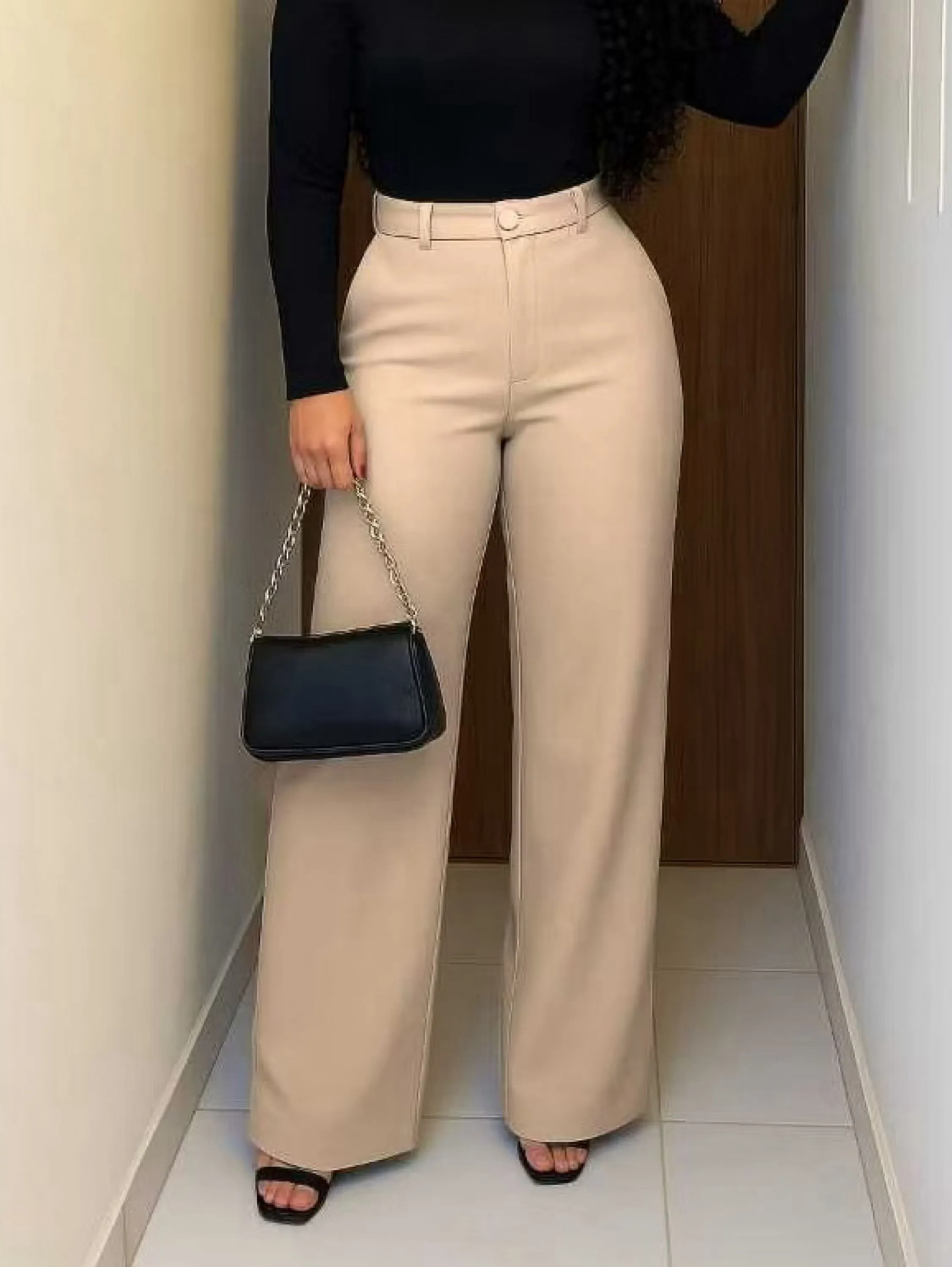 Calça Pantalona wide leg alfaiataria C7676