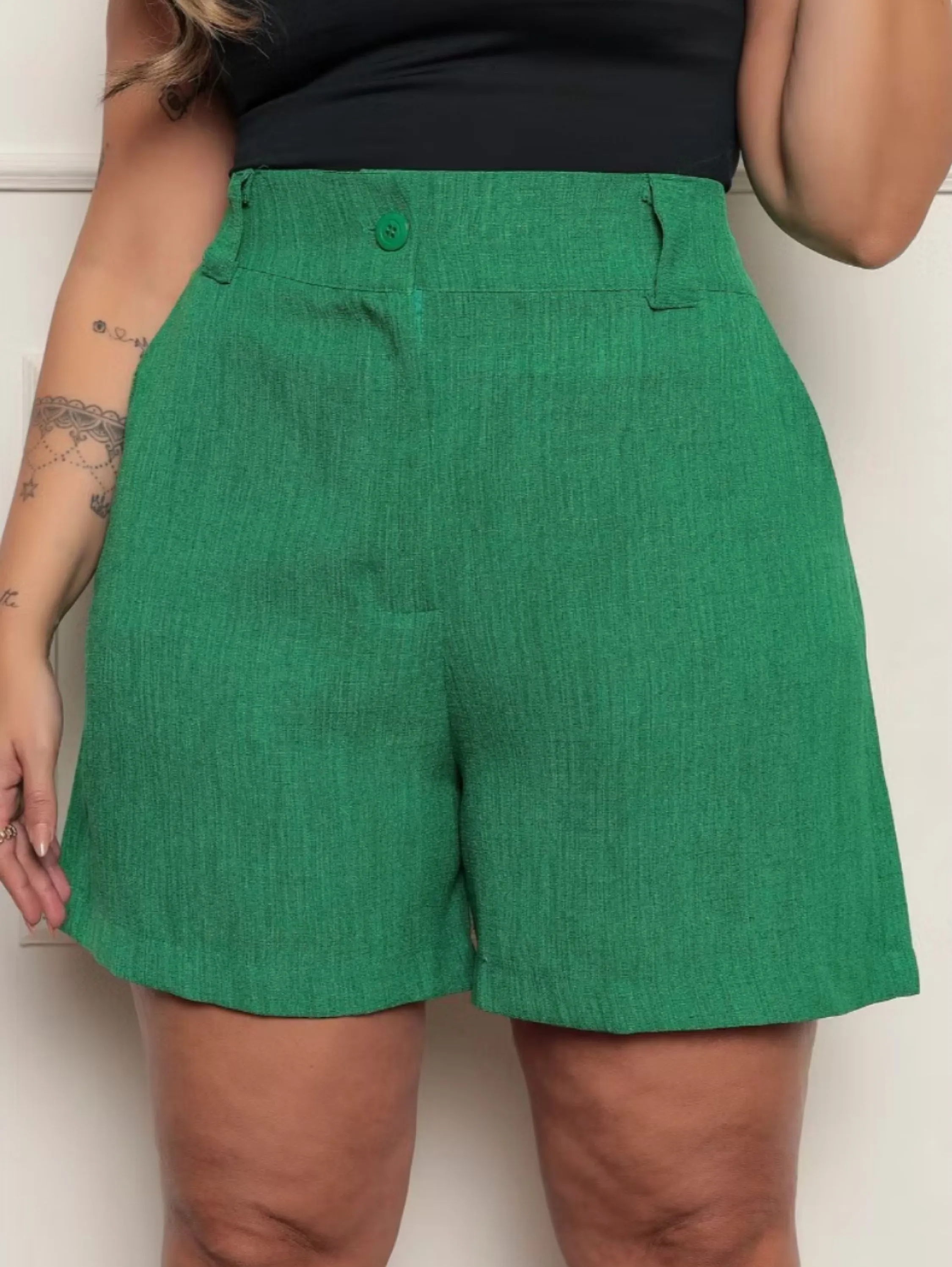 Short Plus Size Linho