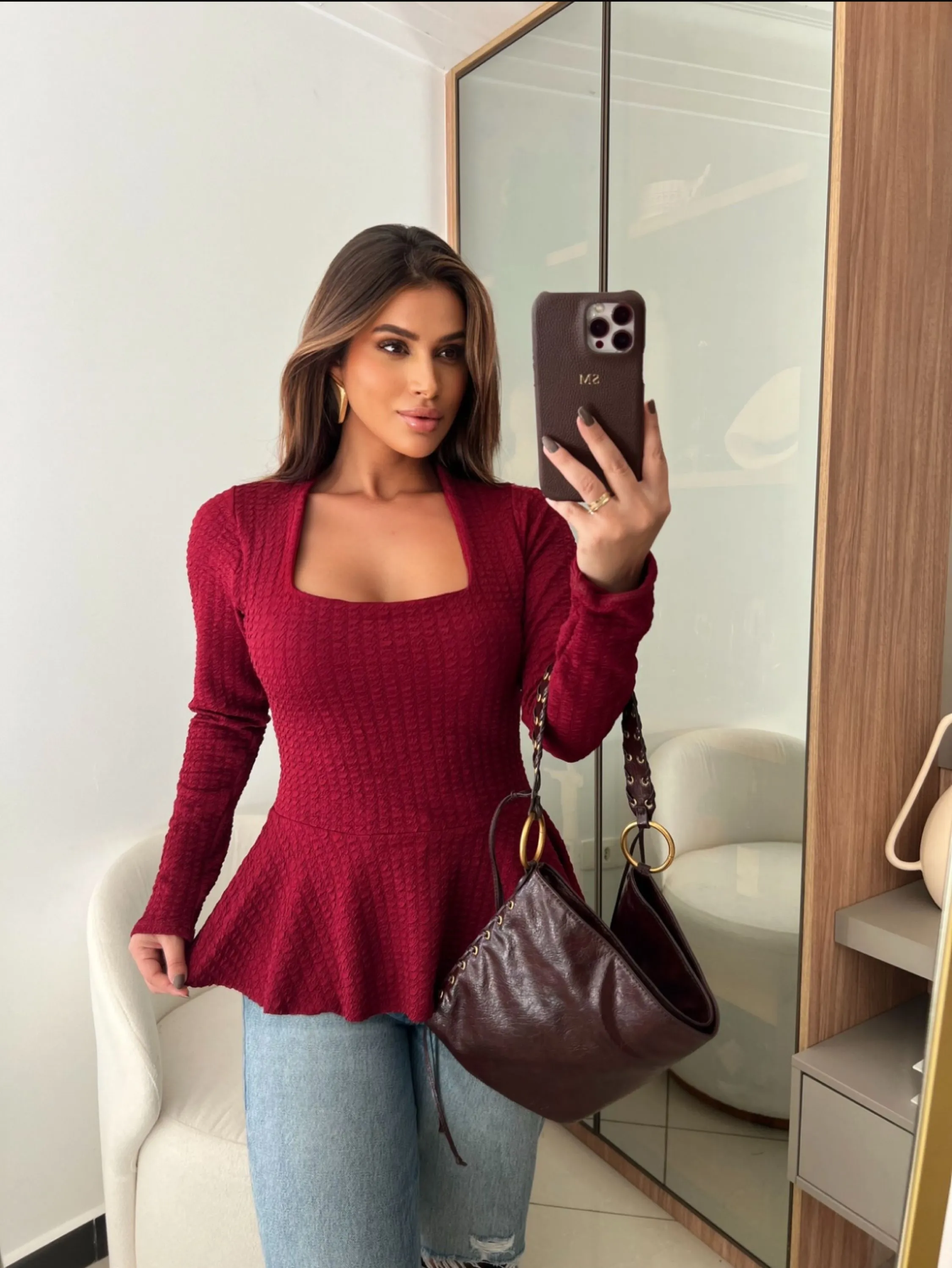 Blusa Bata Manga Longa NB