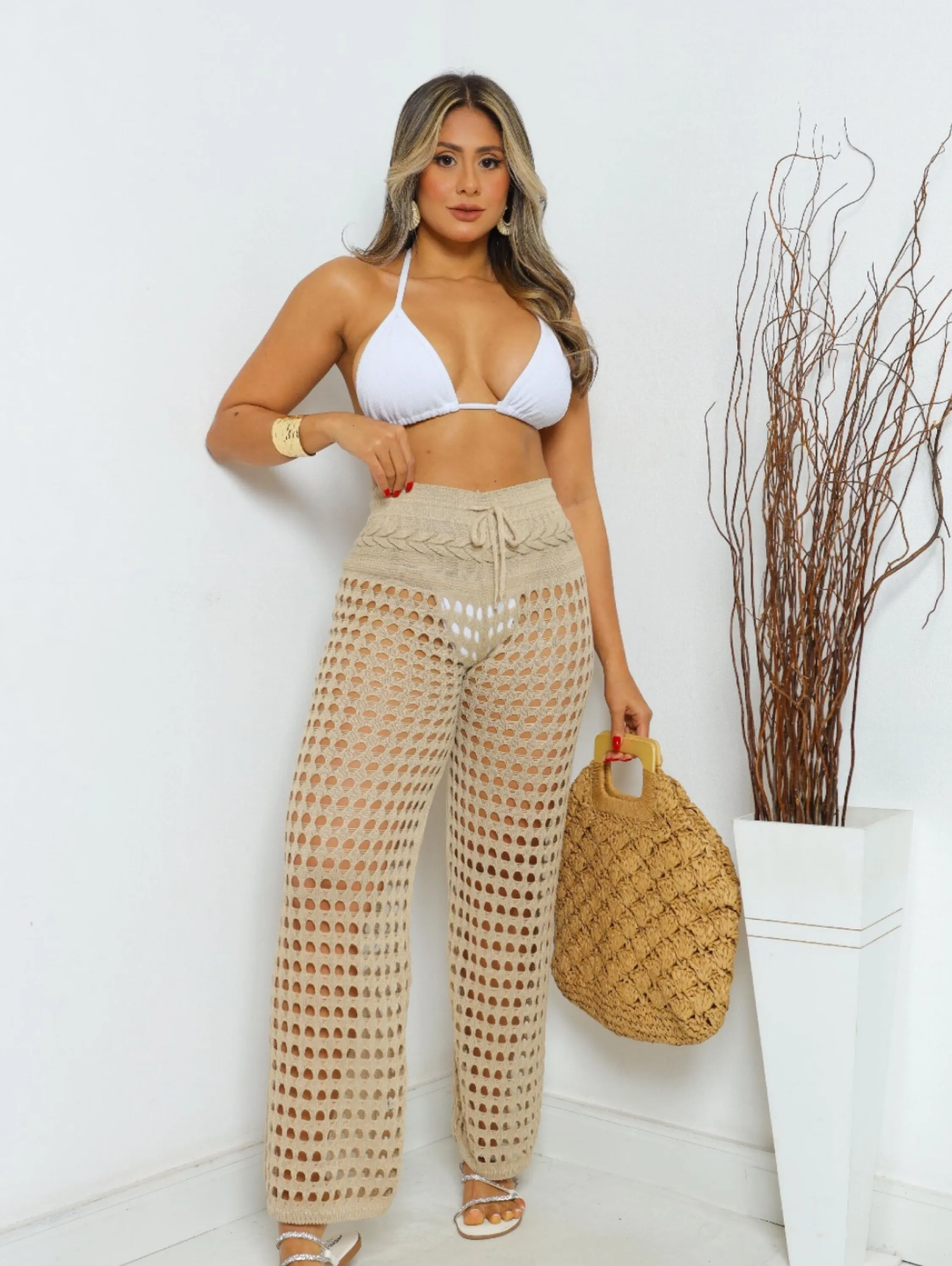 Calça Praia Trança Modal Tricô