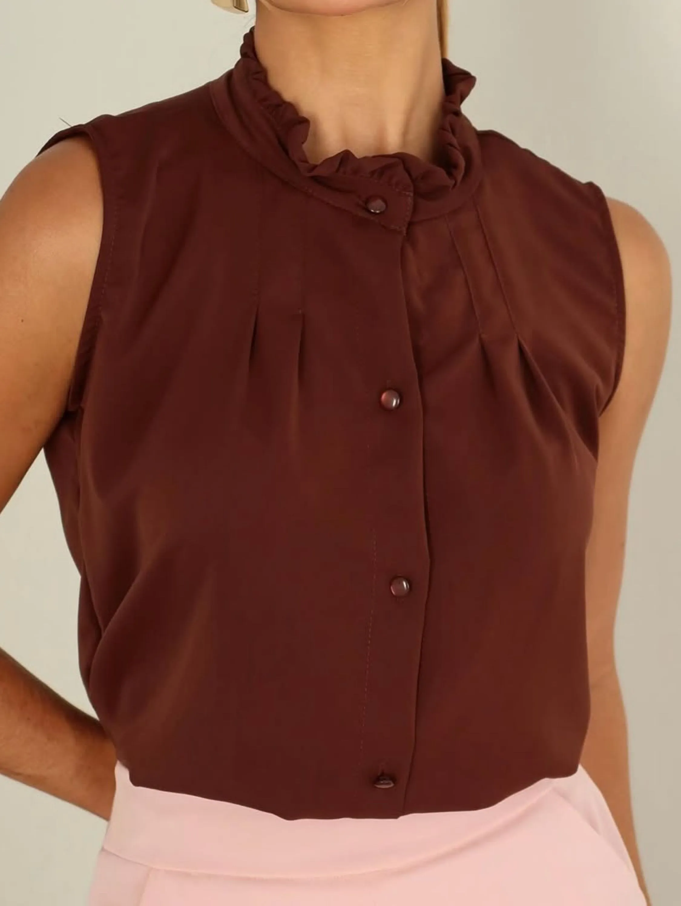 Blusa Regata Amanda Gola Alta Babadinho CT