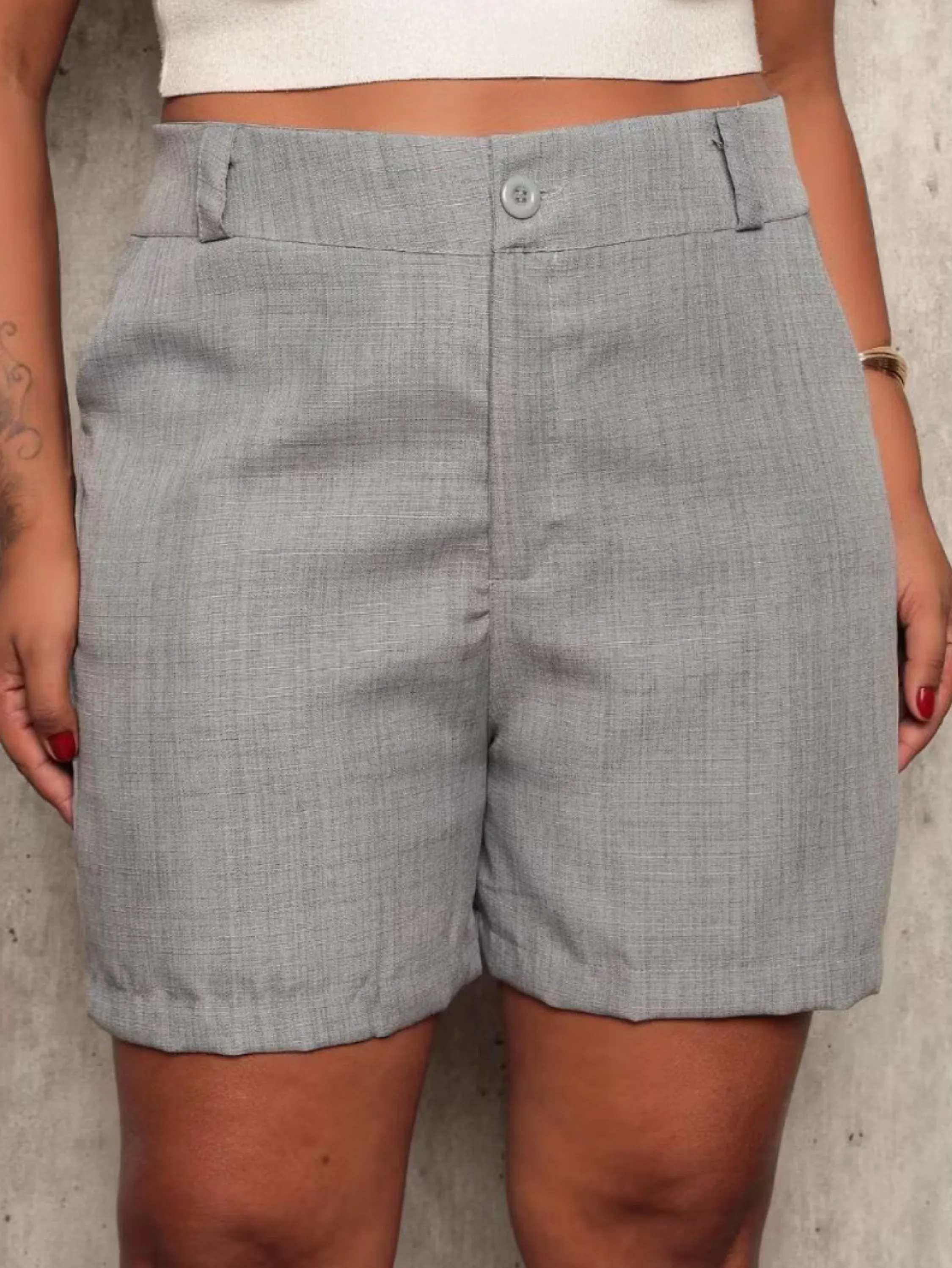 Short Plus Size Linho Elegante