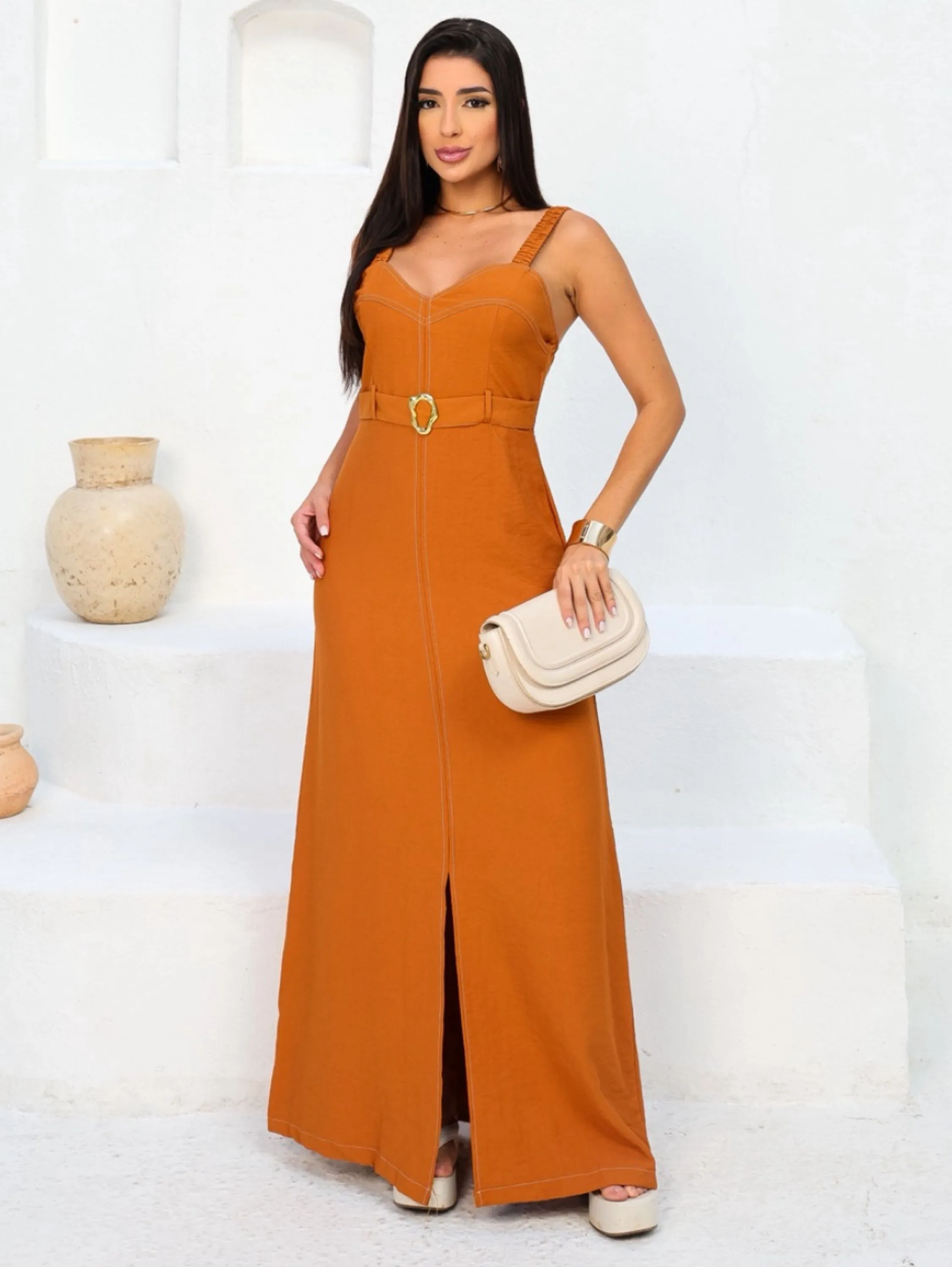 Vestido Com Cinto Fake Sensorial ML