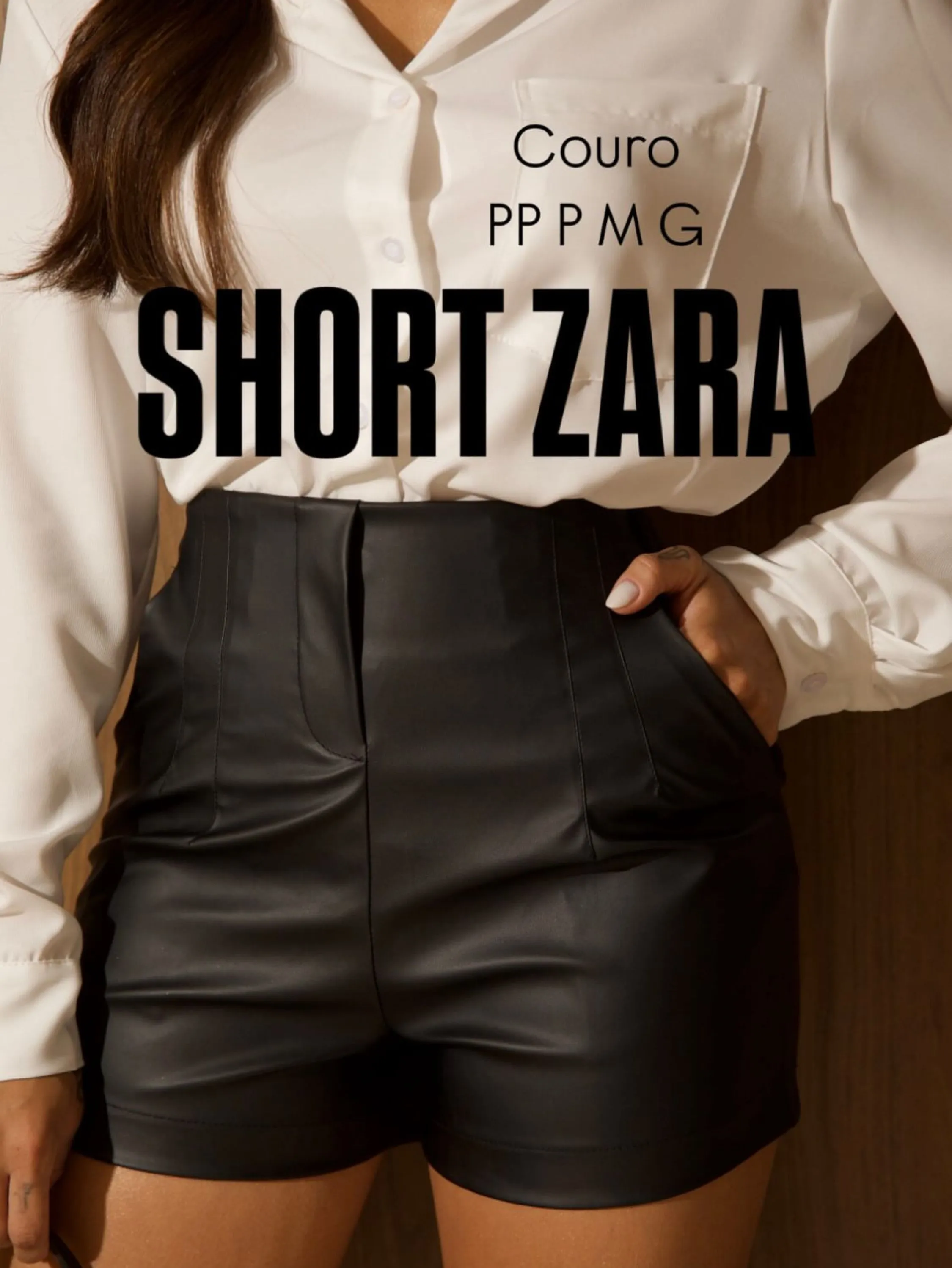 Short Zara Couro CL