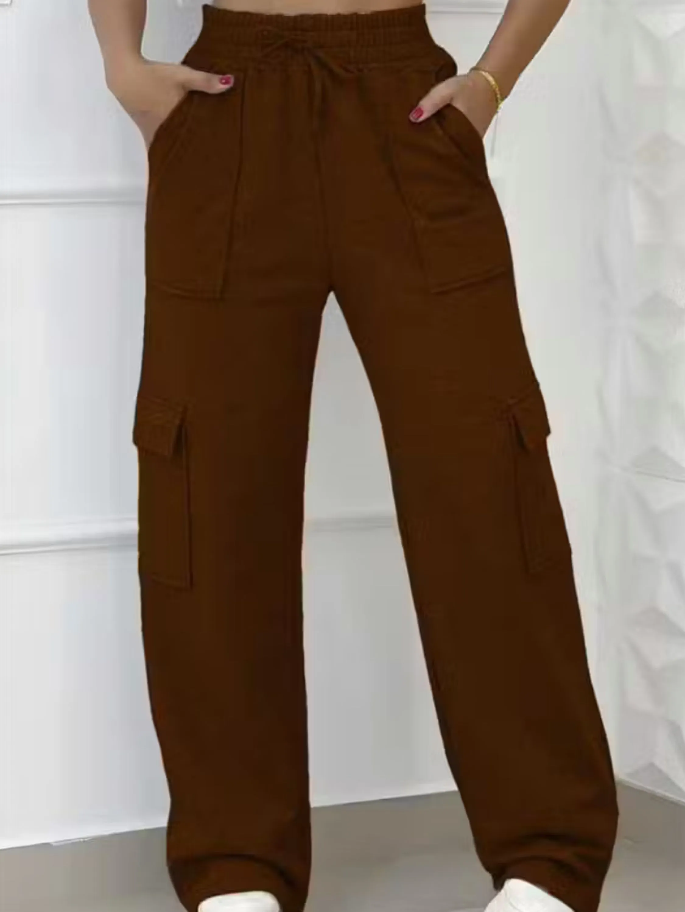 Calça Pantalona Moletom Cargo