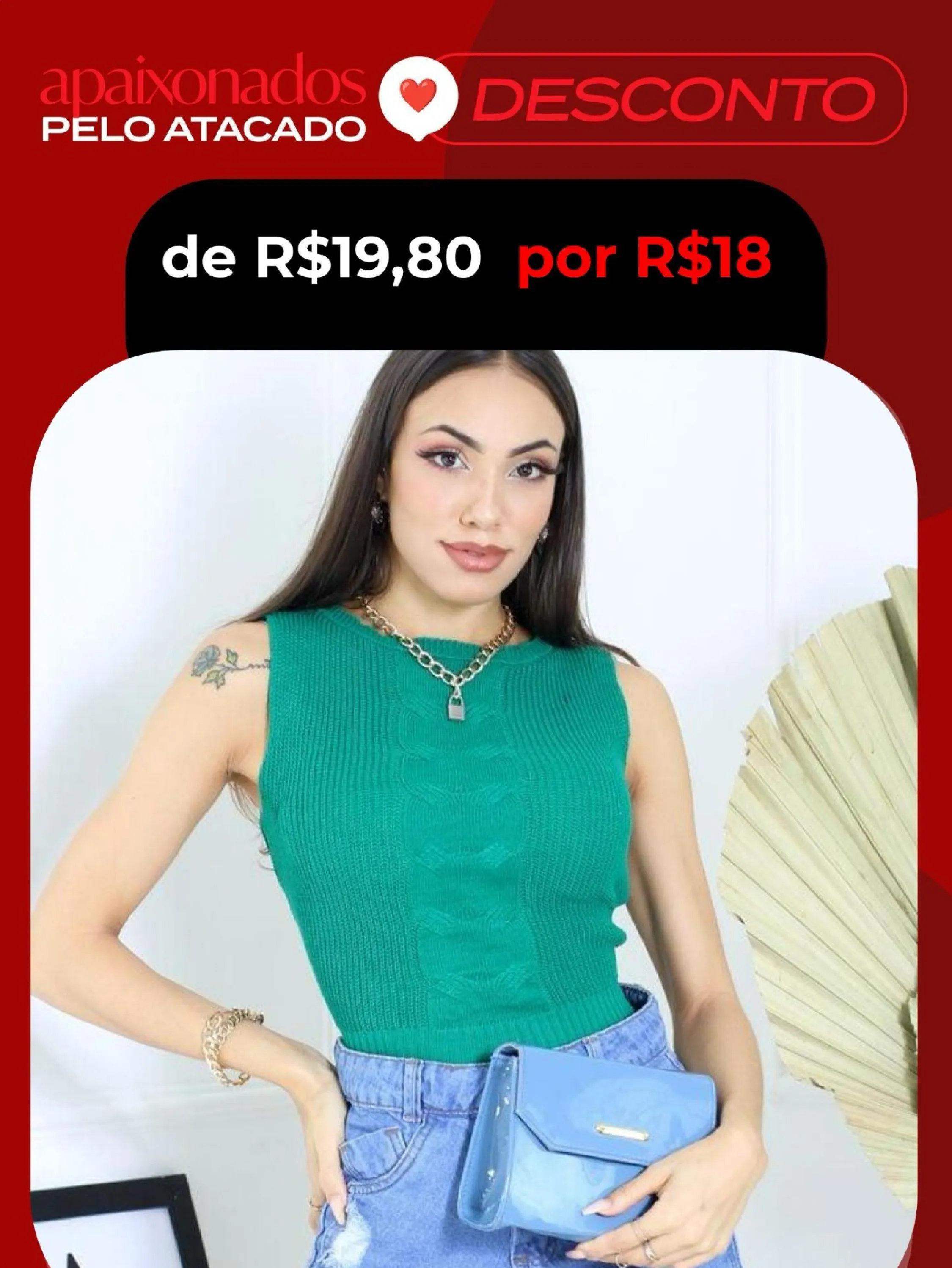 Cropped Tricô Trança Blusa Básico Casual