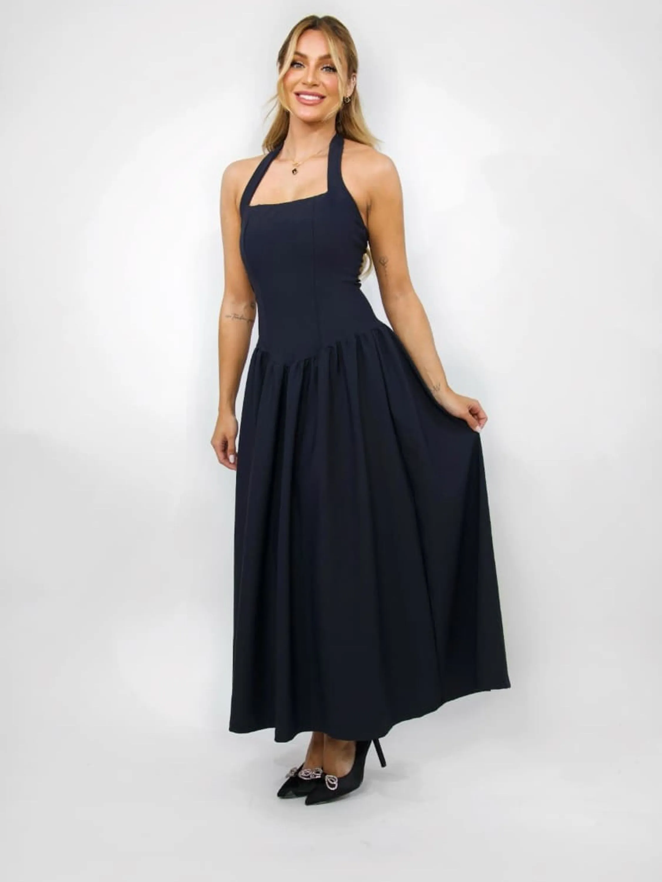 Vestido longo montaria