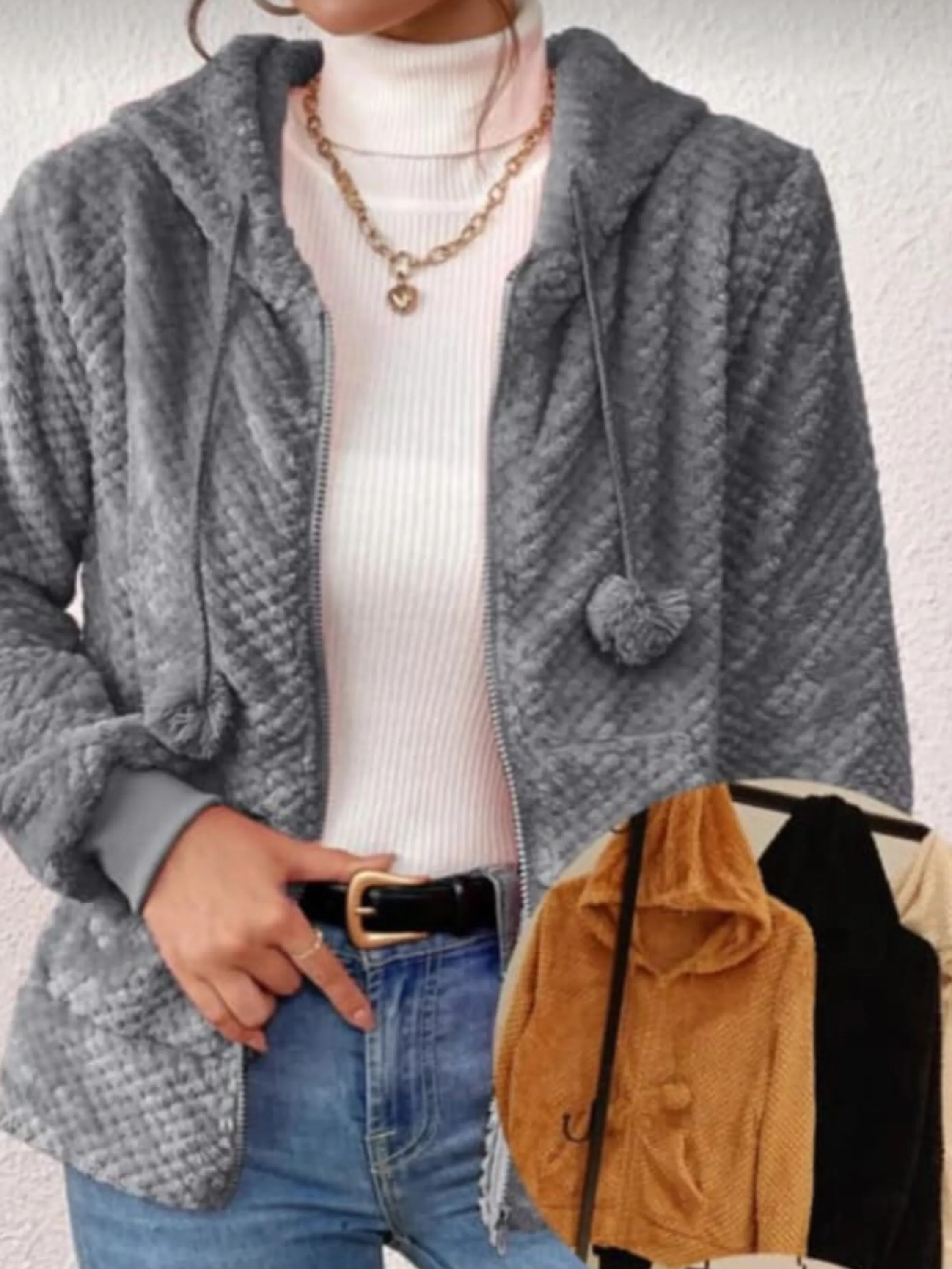 BLUSA DE FRIO COM CAPUZ