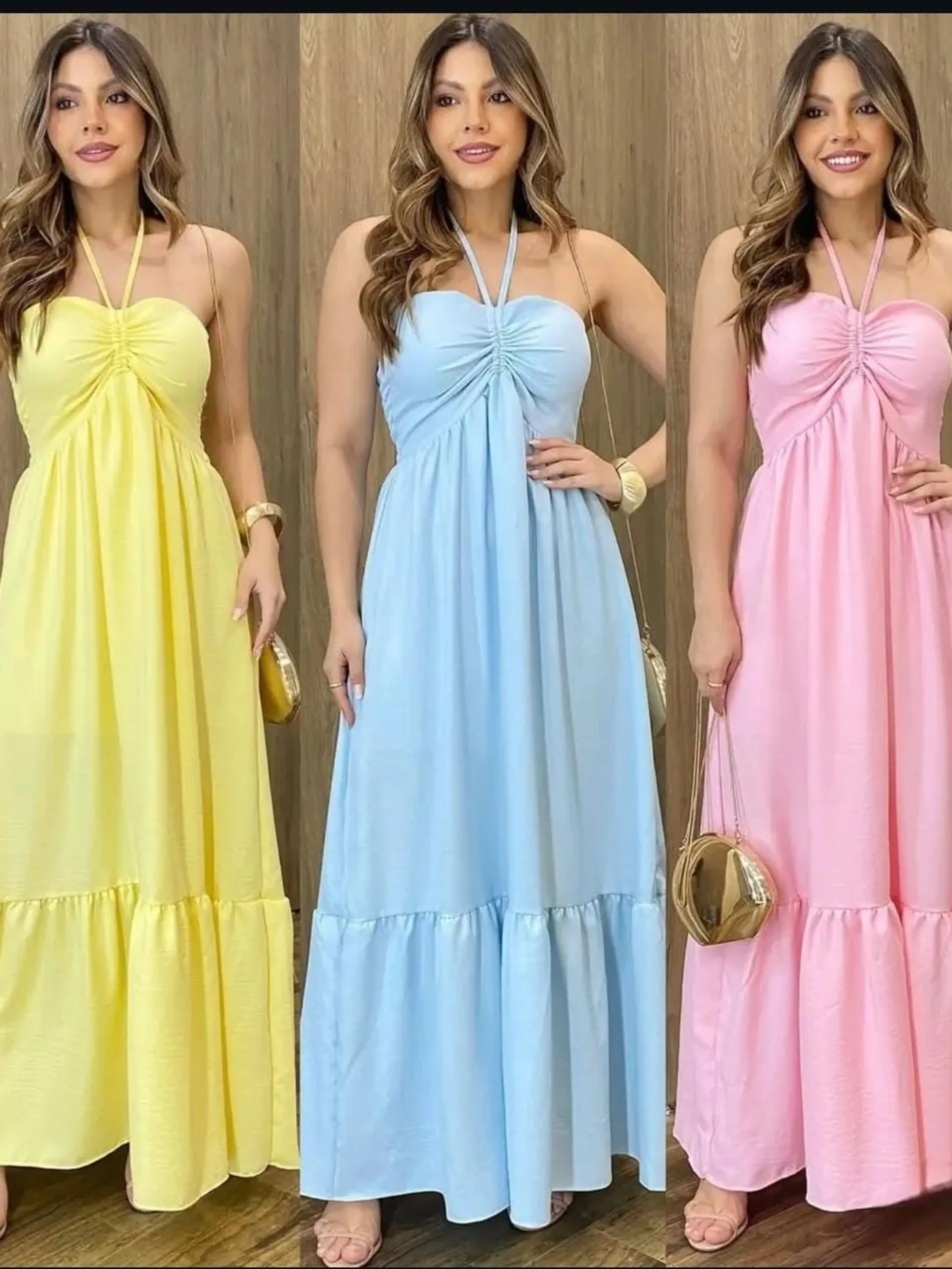 Vestido longo de amarrar