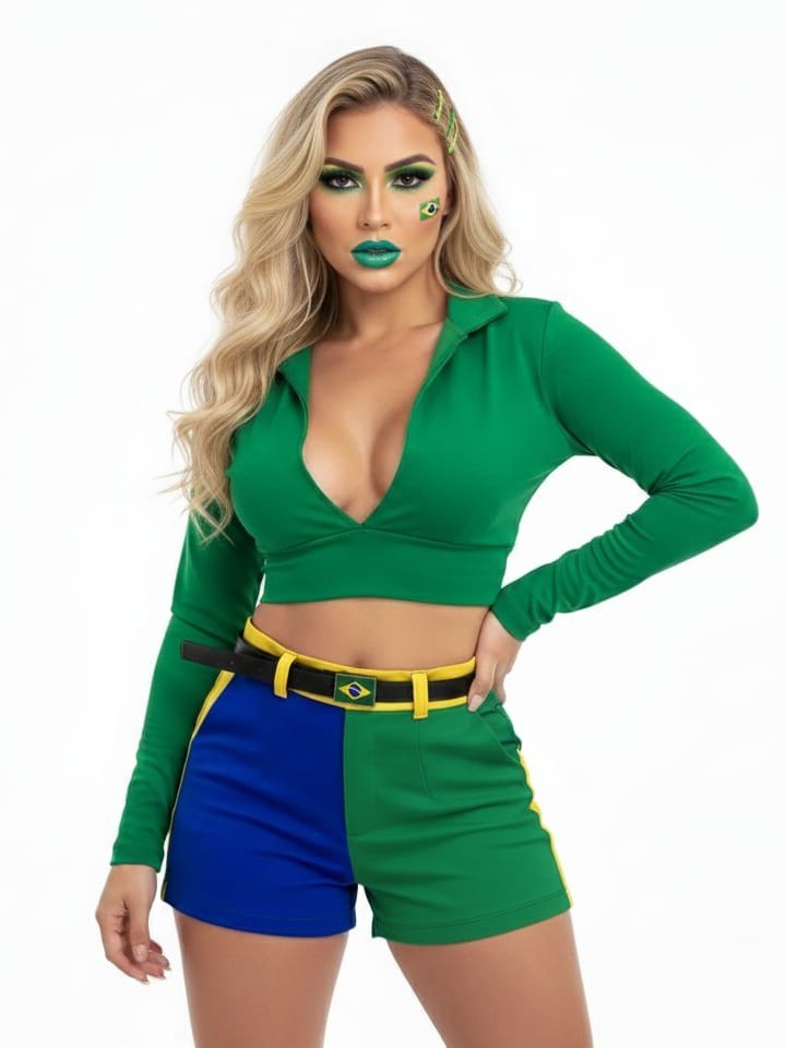 Shorts alfaiataria Brasil acompanha o cinto