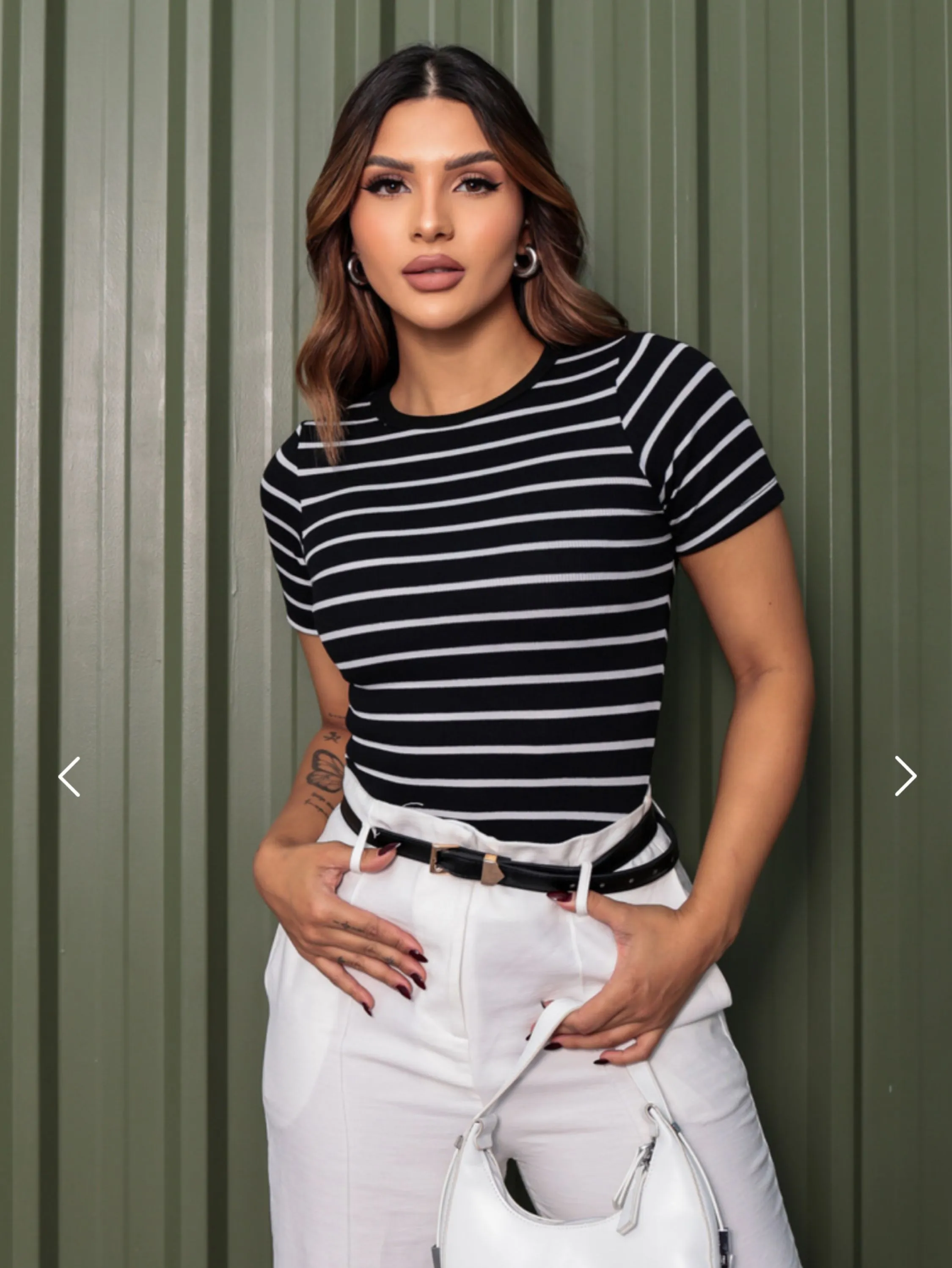 Blusa t shirt listrada