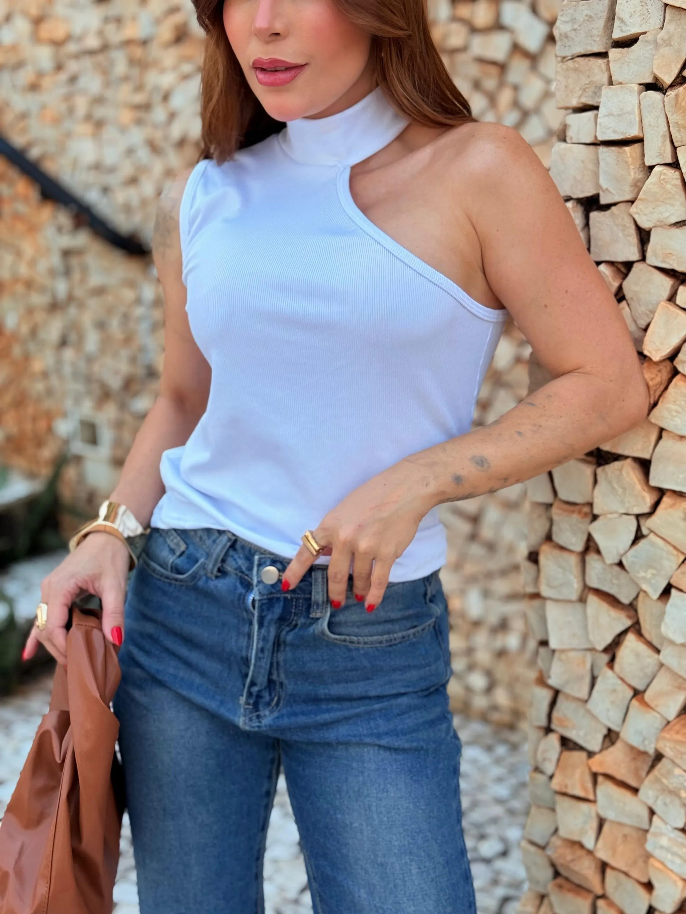 Blusa ribaninha ombro aberto