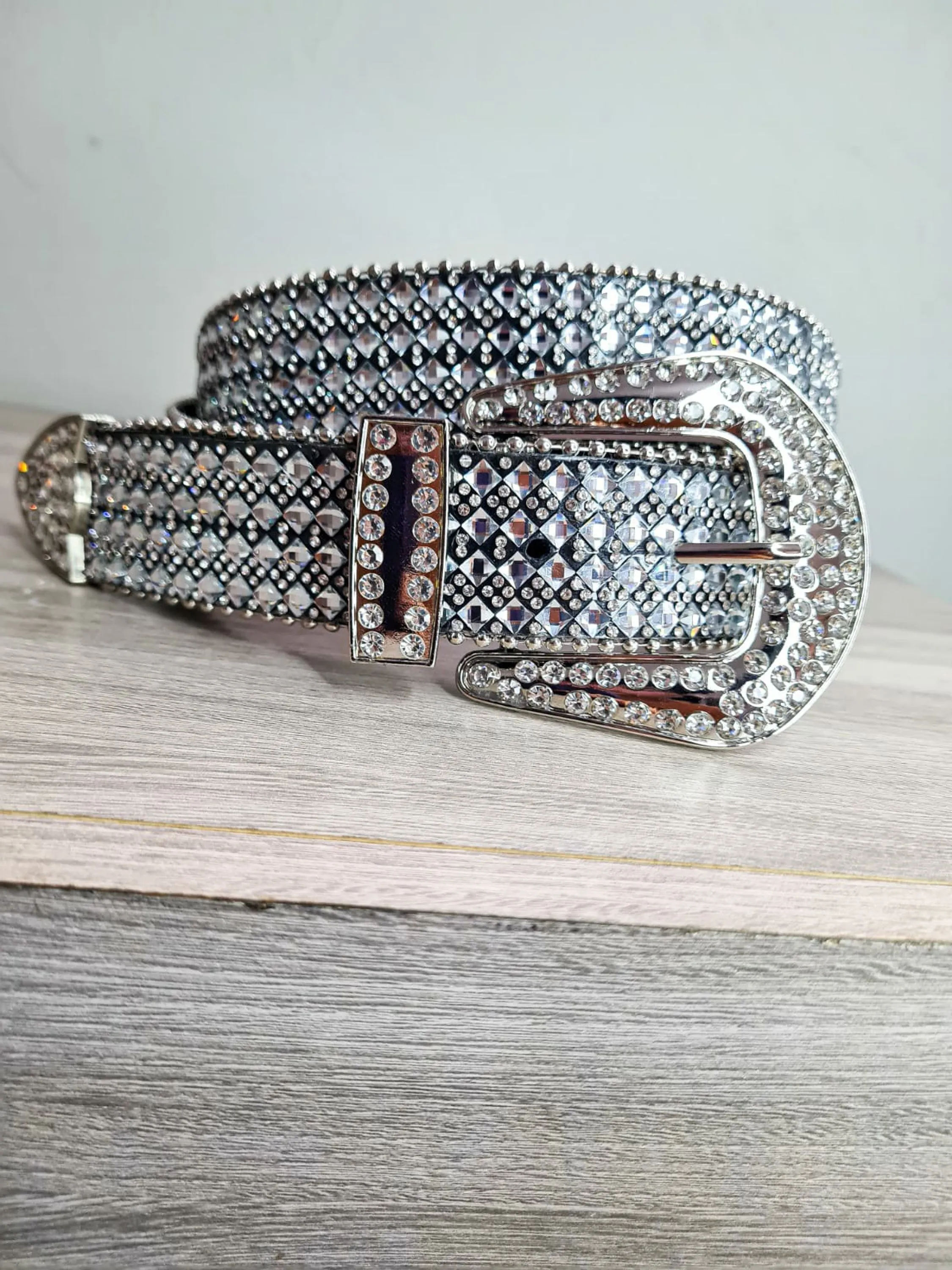 Cinto country strass prata