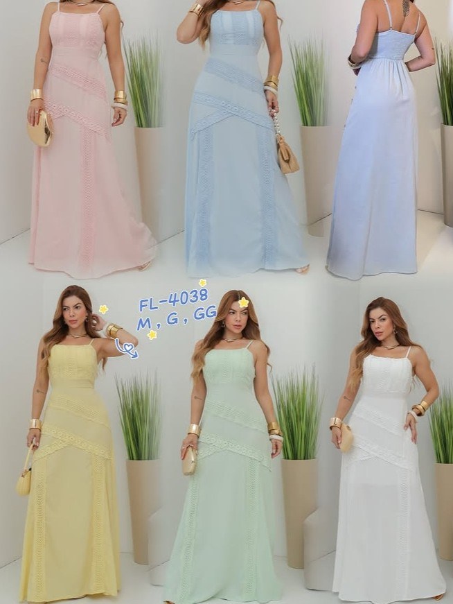 Vestido longo com bojo 4038