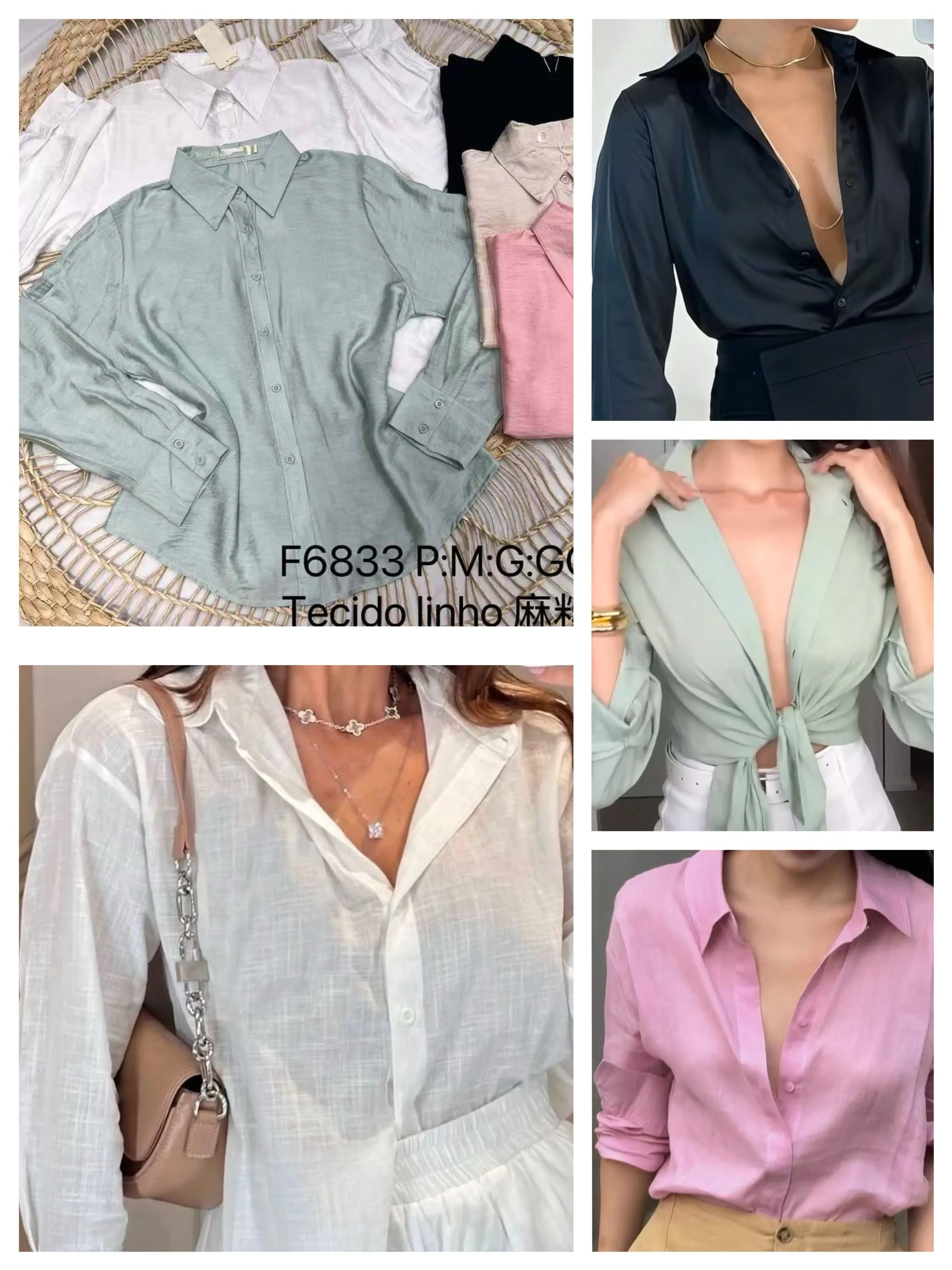 Blusa Camisa lisa importado 6833