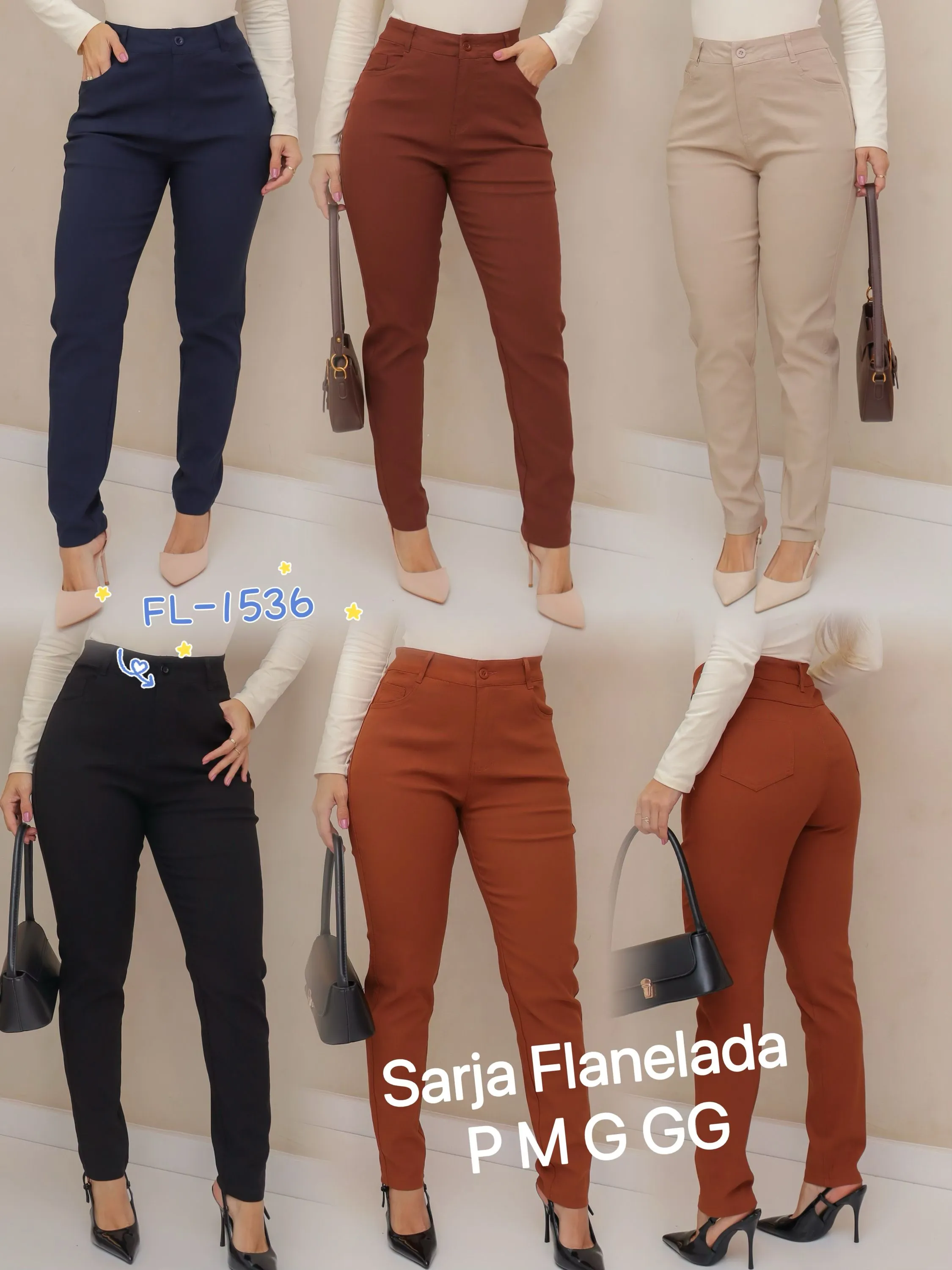 Calça sarja Flagelado importado  Flora  1536