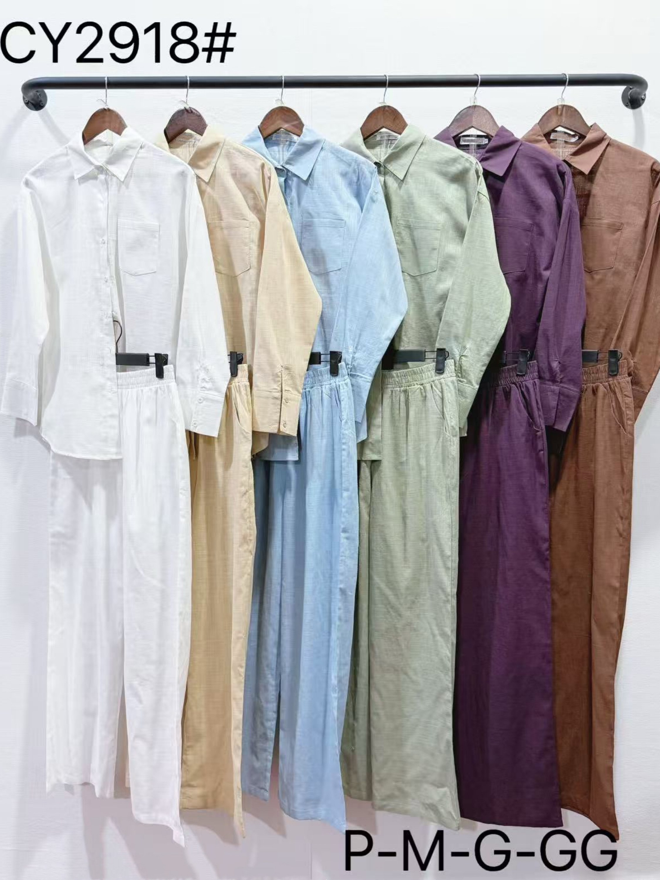 Conjunto ( camisa + calça forrado ) linho com elastano 2918