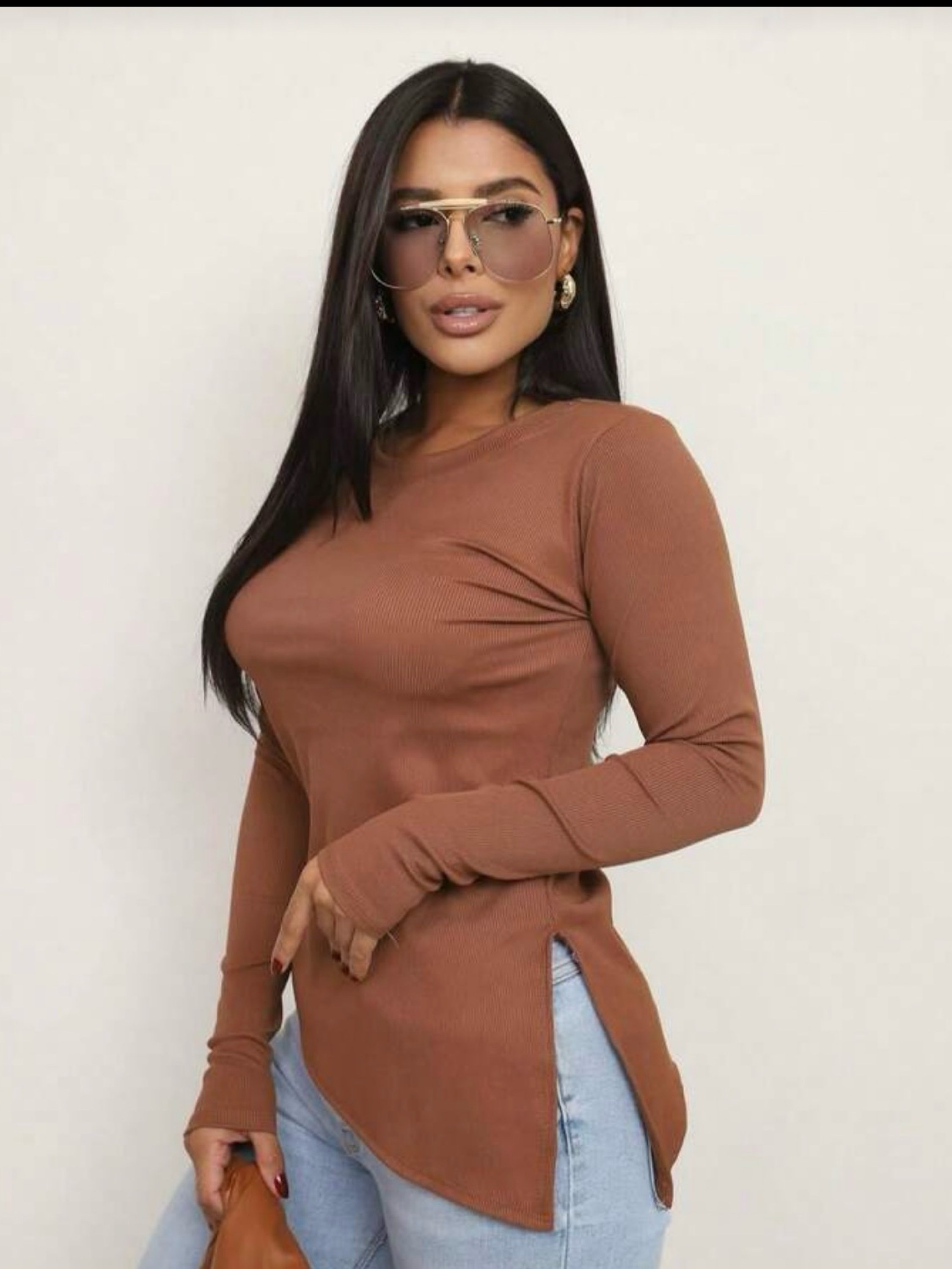 Blusa canelado com elastano promoção