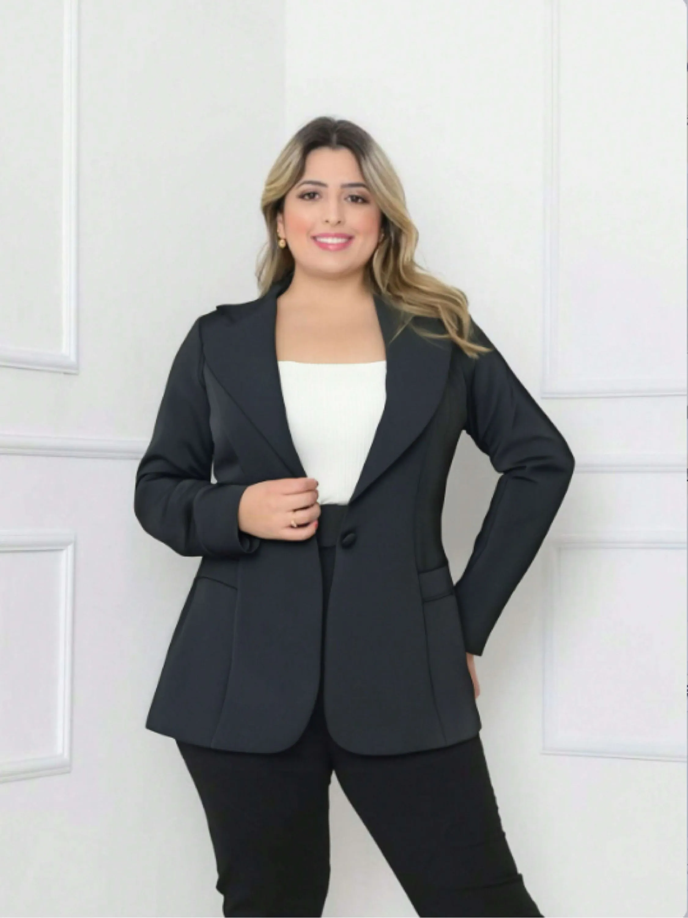 Blusa Blazer Plus Size de alfaiataria Flora 219