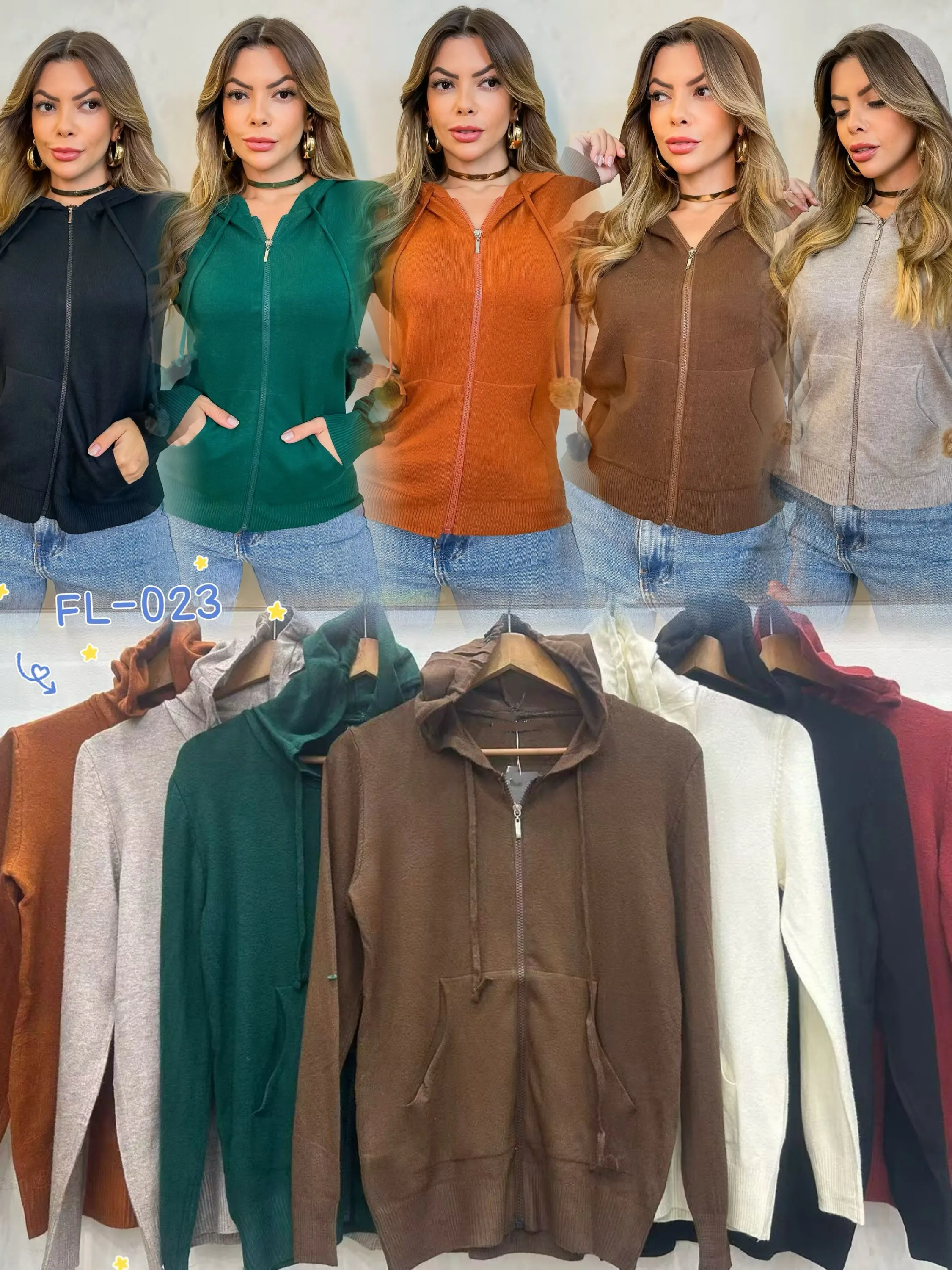 Blusa casaco modal de lã importado Flora 023