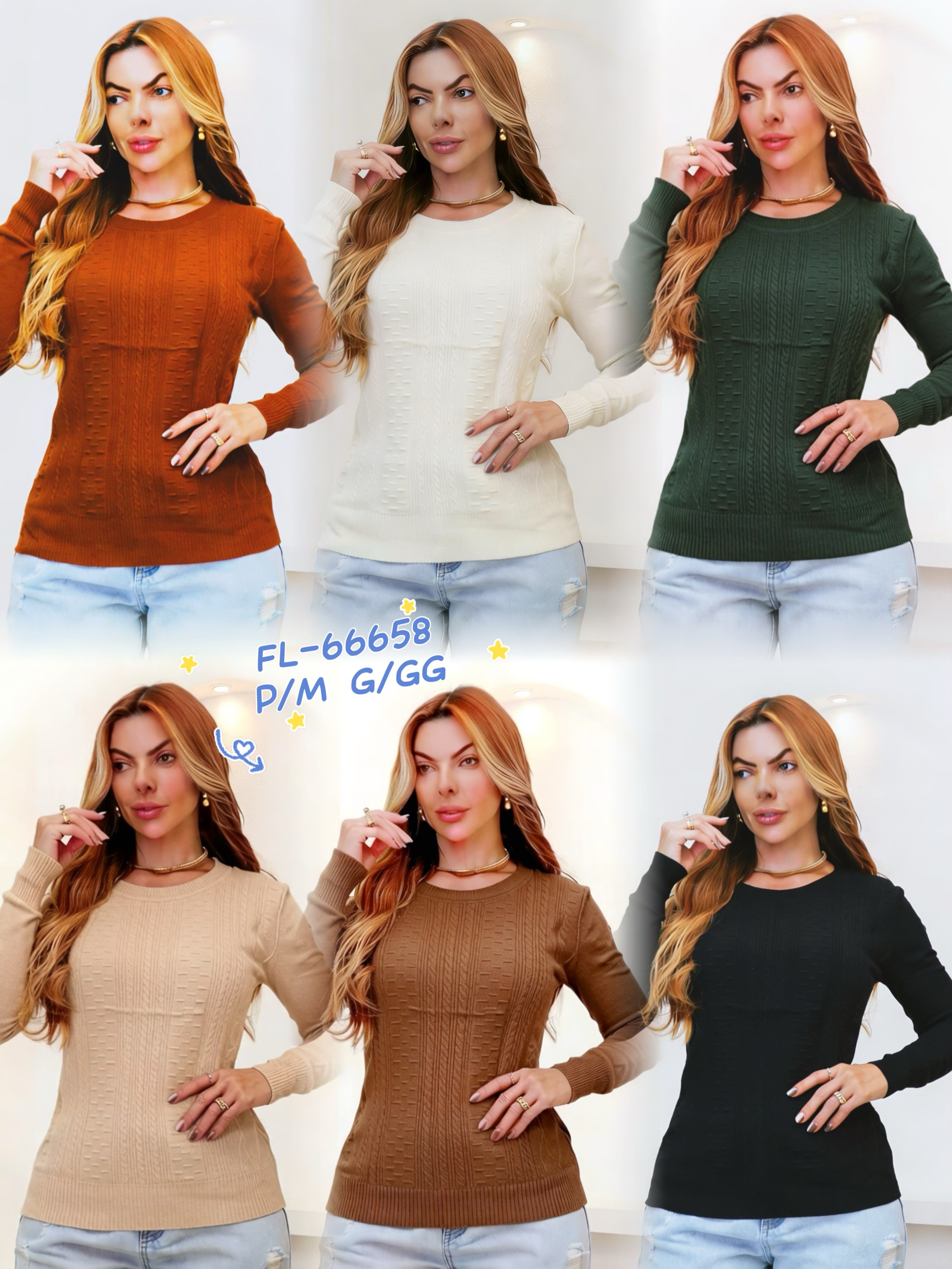 Blusa suéter de modal importado 66658