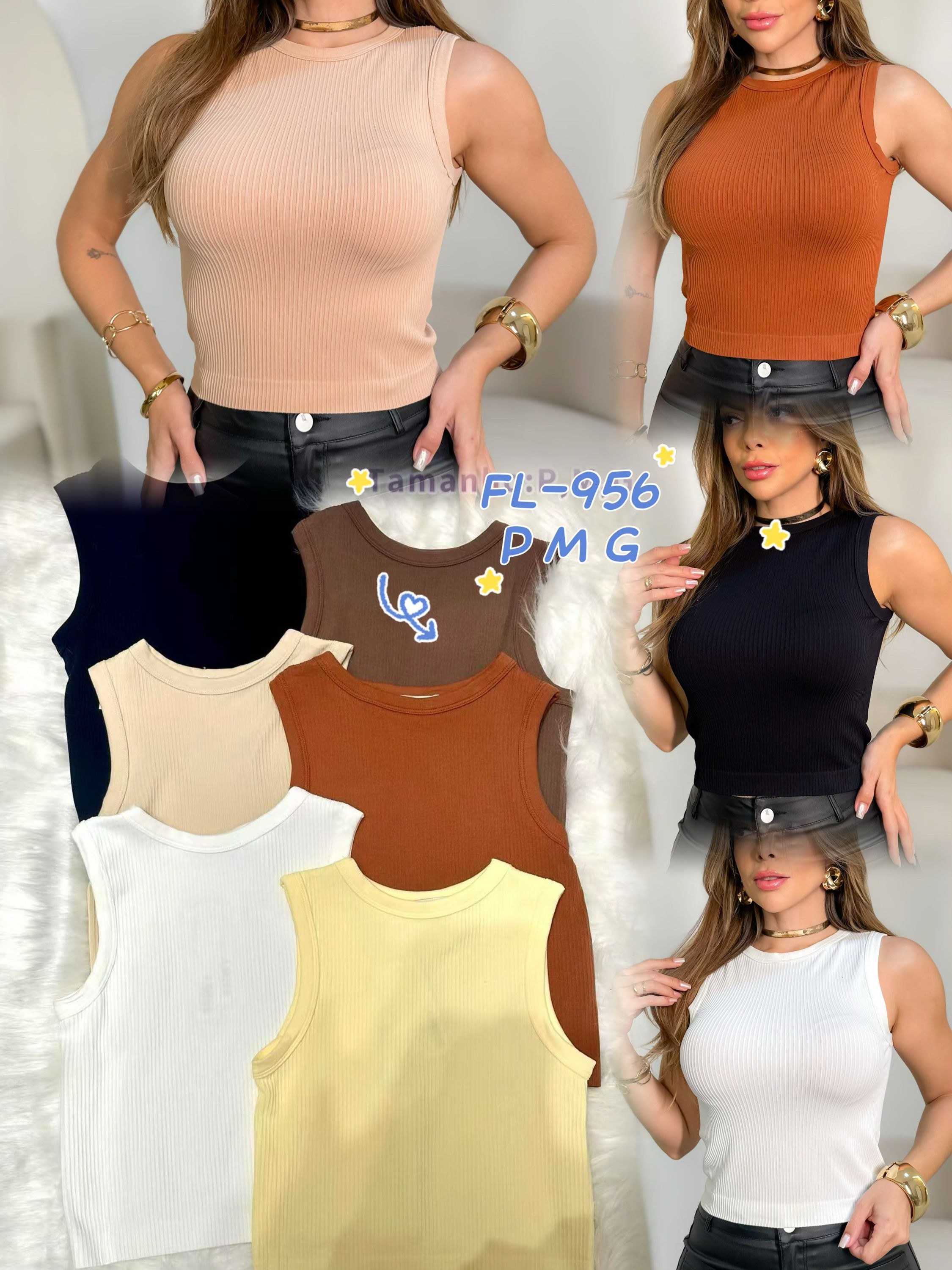 Blusa cropped canelado com elástico importado 956