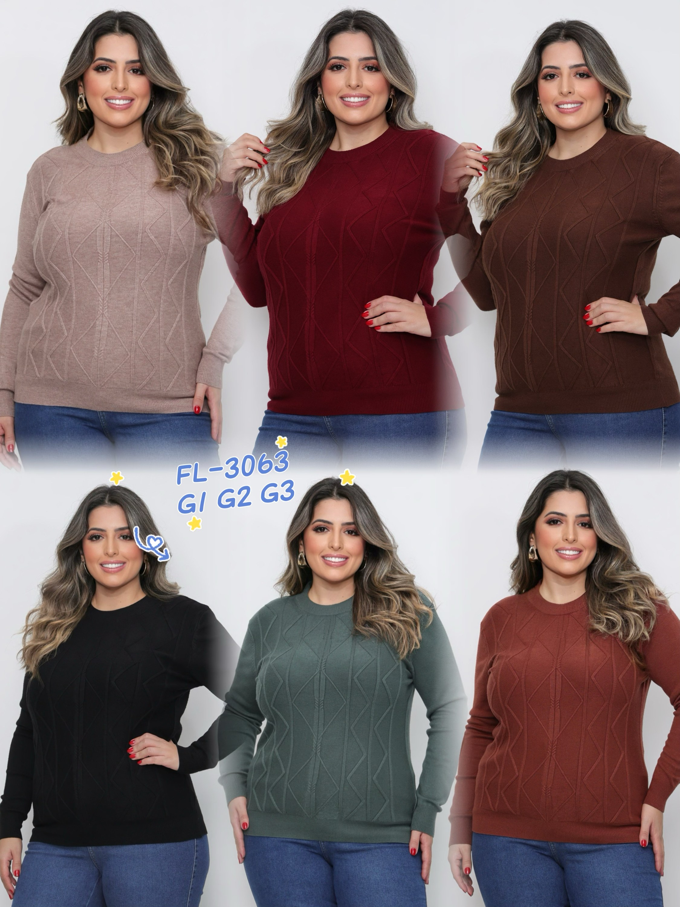 Plus Size Blusa de modal importado 3063