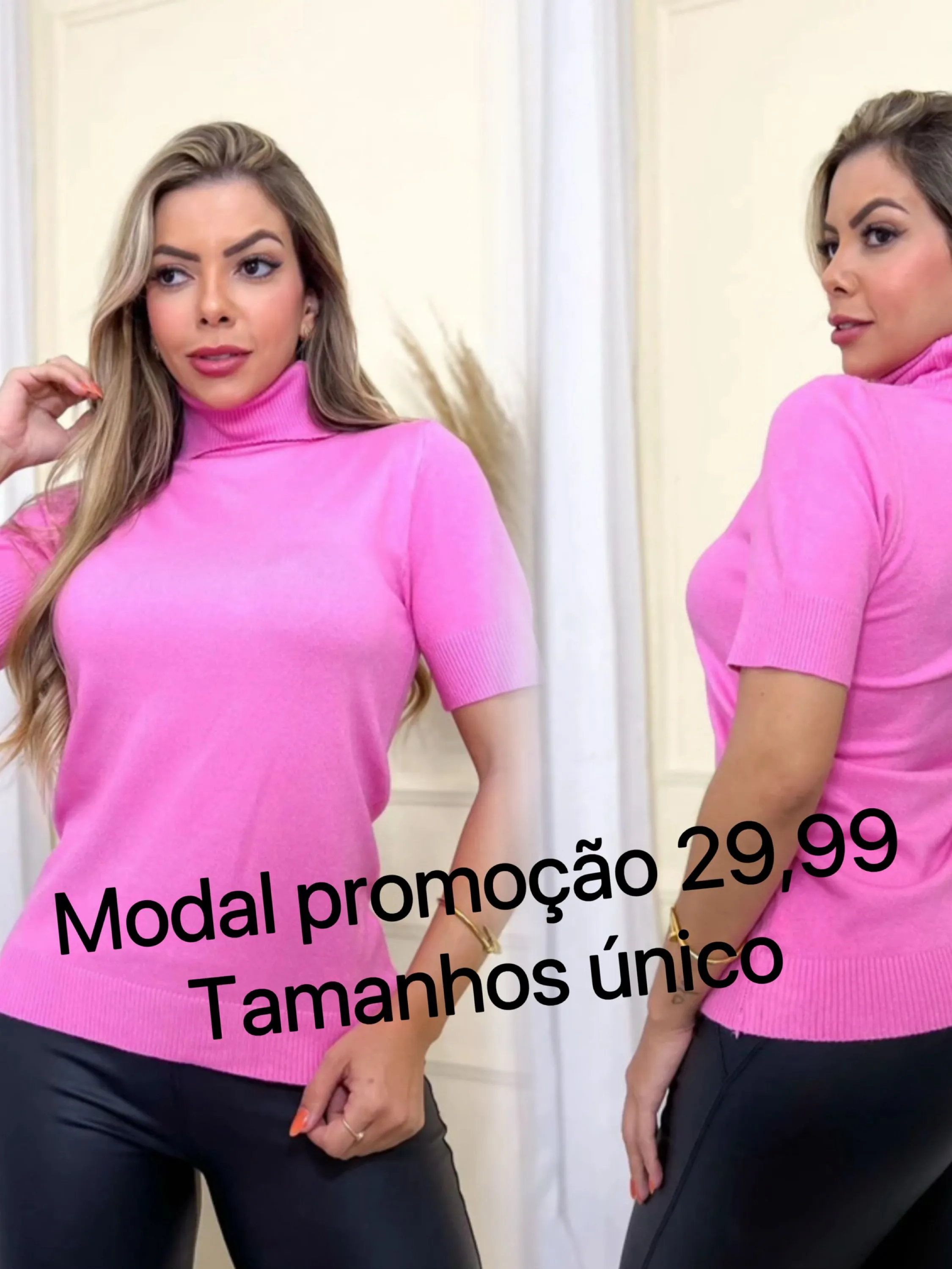 Blusa modal gola alta promoção importado Flora 345