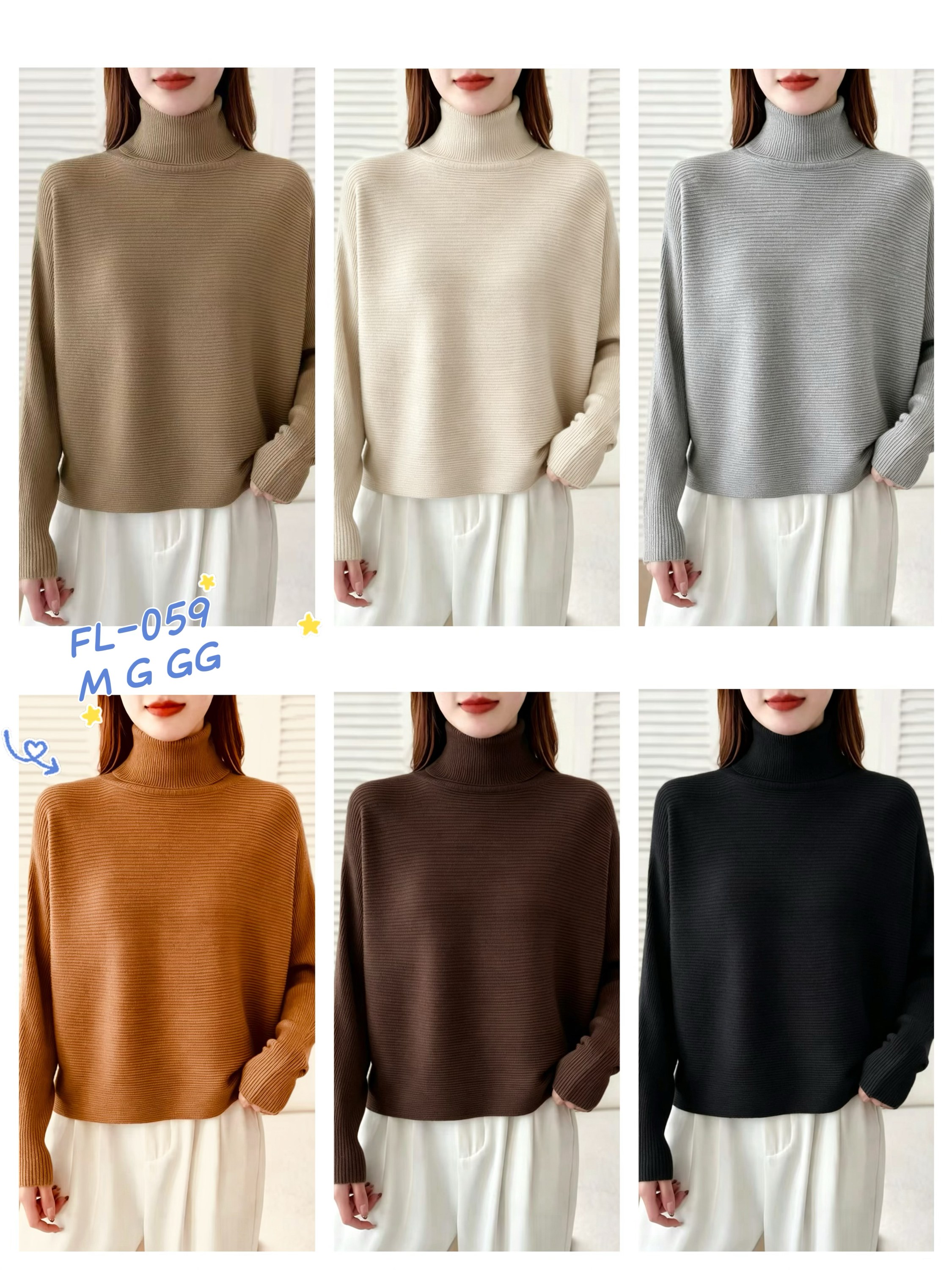Blusa de modal gola alta importado H059