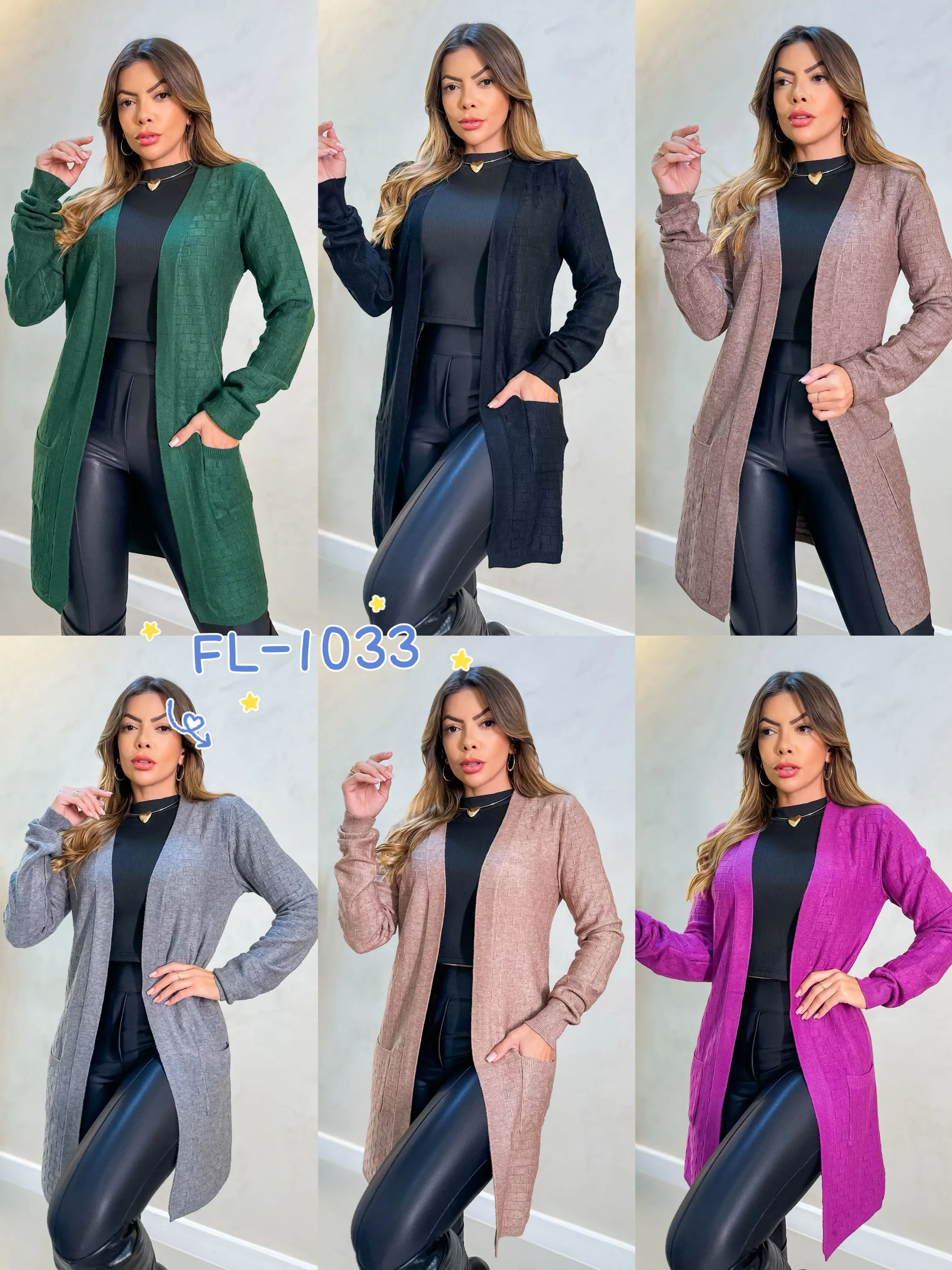 Cardigan grosso importado Flora 1033