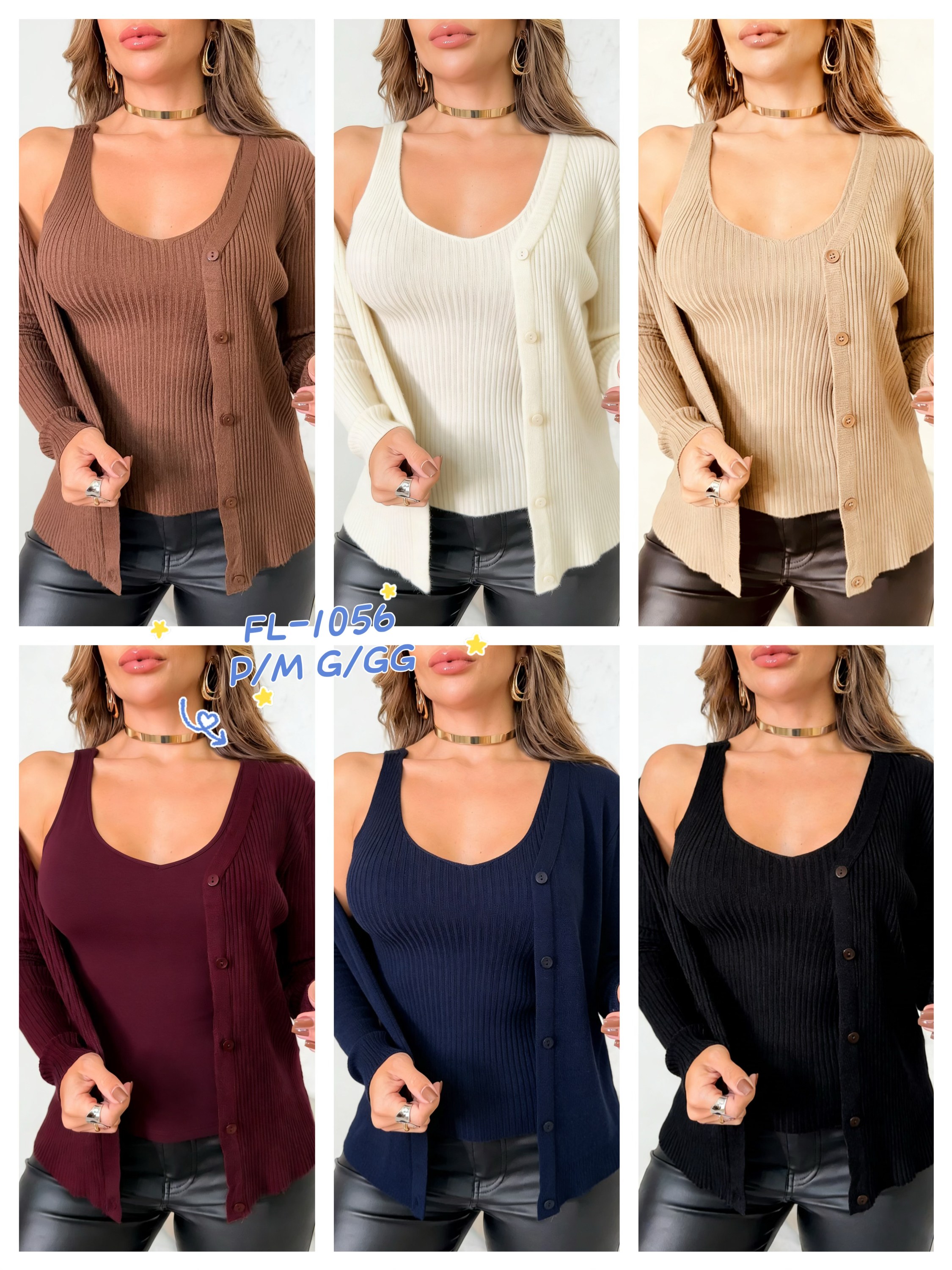 Conjunto ( casaco + regata )de modal importado 1056