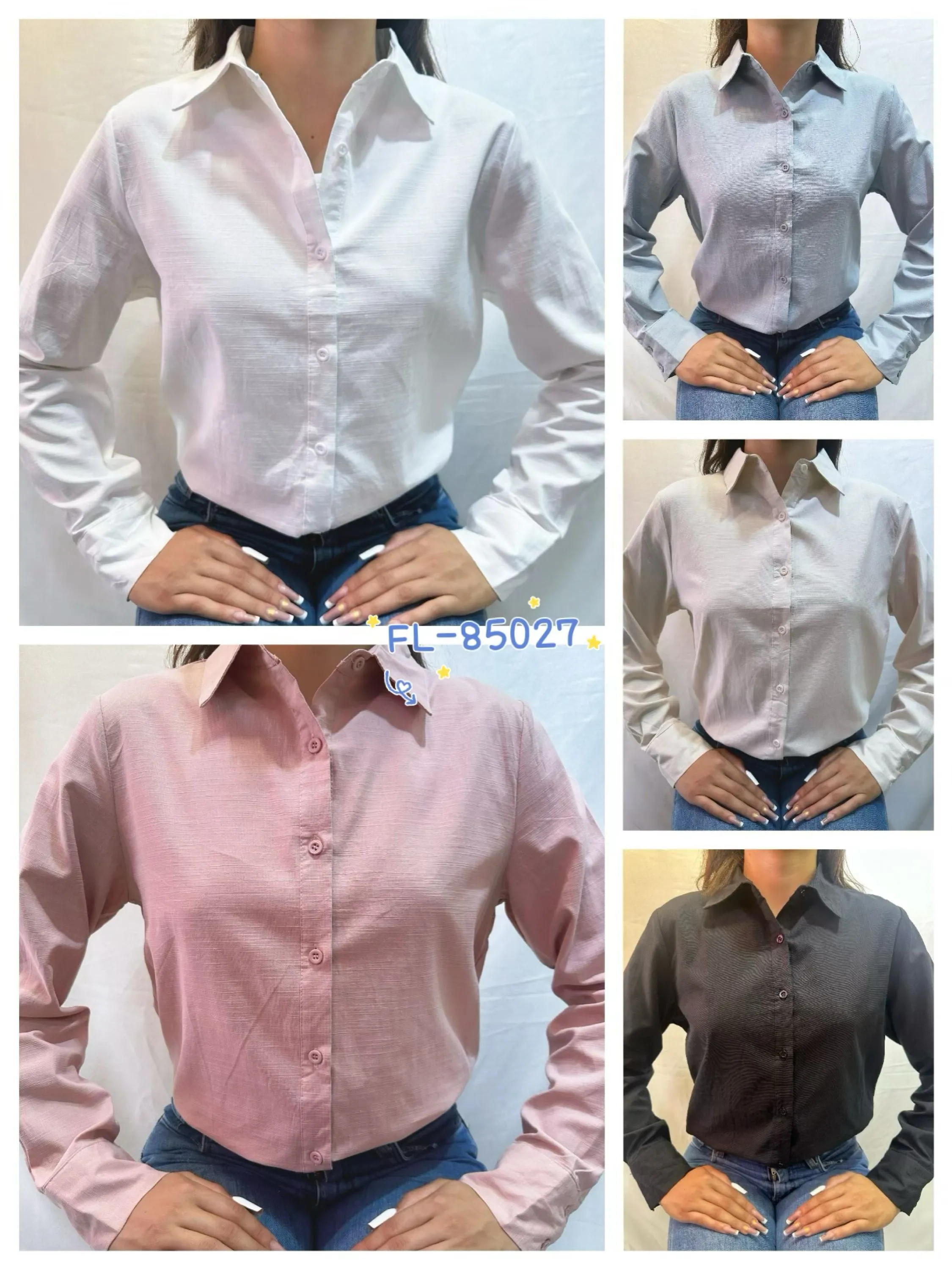 Blusa camisa de linho importado Flora 85027