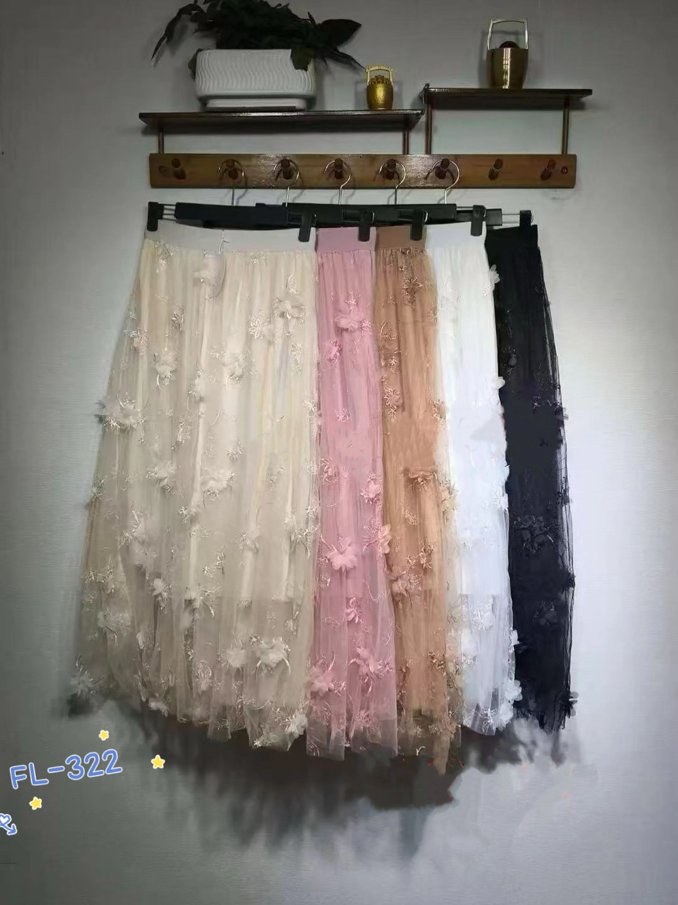 Saia tule forrado 2025 verão importado Flora 322