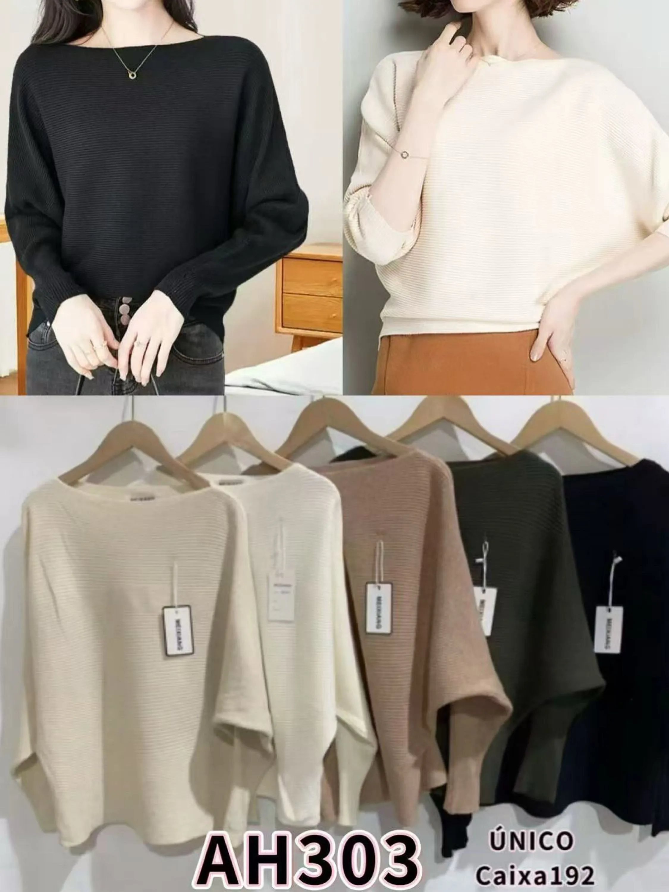 Blusa morcego modal declã importado Flora 303