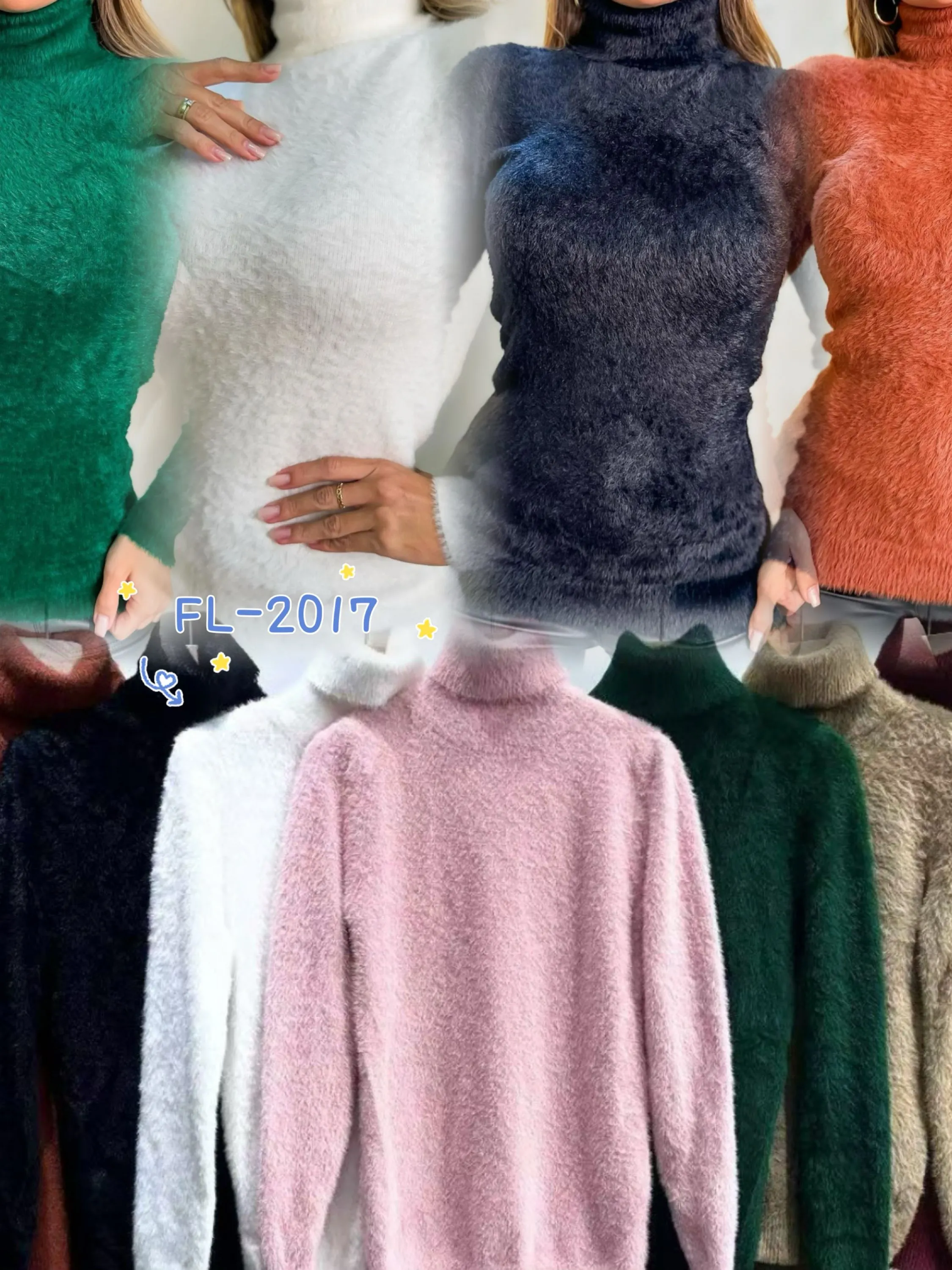Blusa pelinho grosso gola alta importado Flora 2017